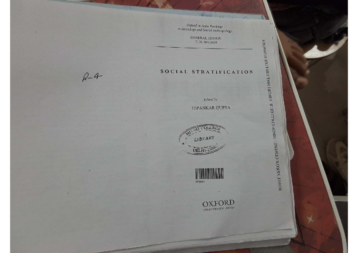 Sociology 101814: Understanding Caste and Social Stratification in ...
