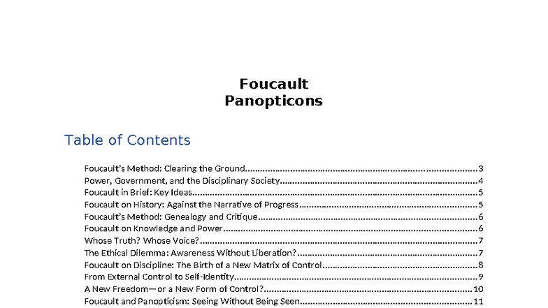 Foucault's Panopticism: Power, Discipline, and Digital Ethics (Course ...