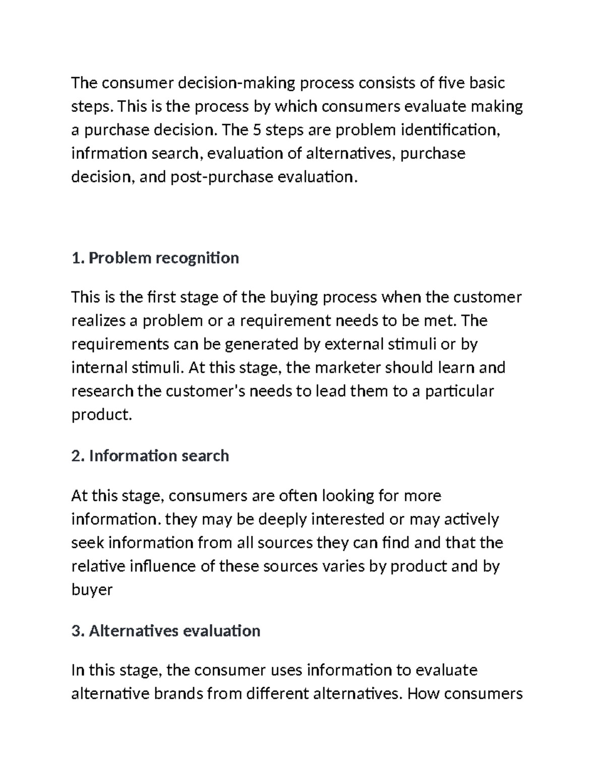 Buying Decision Process: 5 Key Steps Explained - Studocu