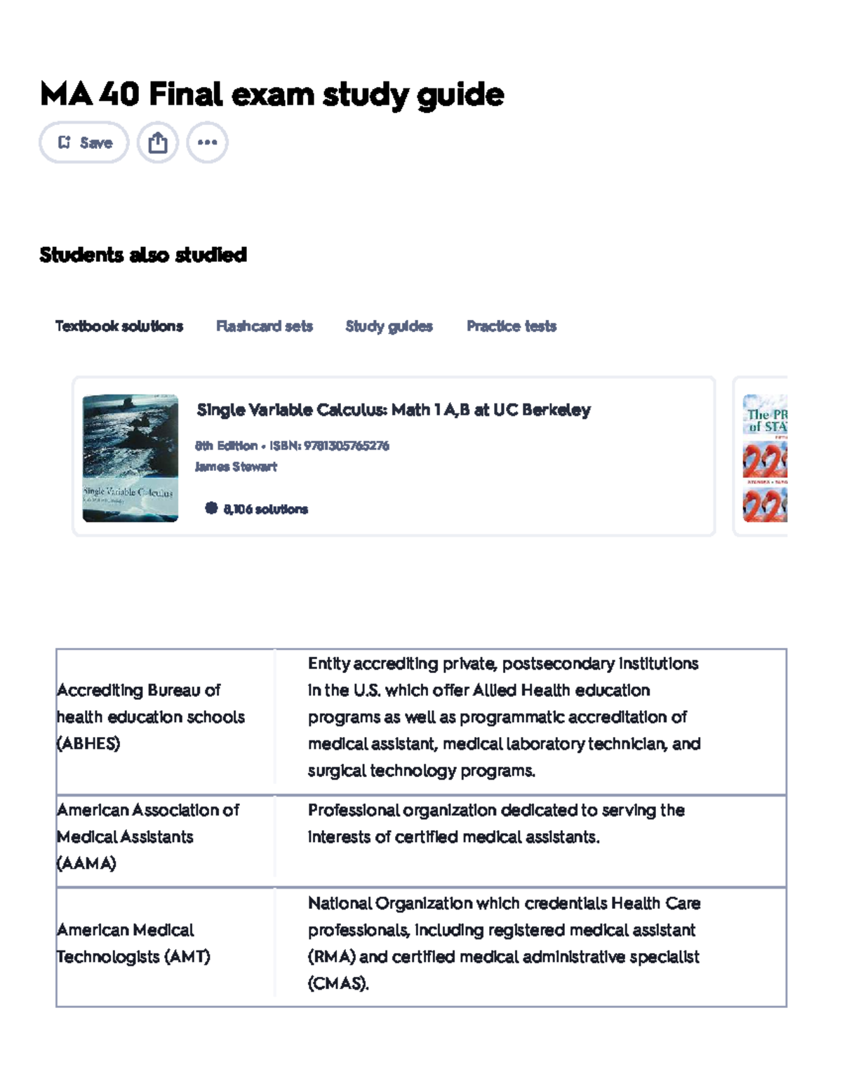 MA 40 Final Exam Study Guide: Essential Flashcards and Topics - Studocu