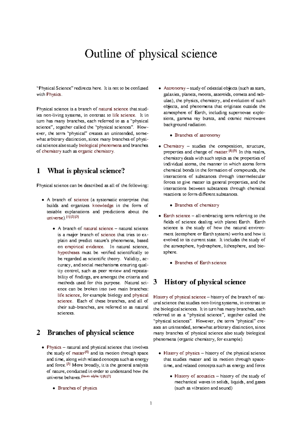 Lesson 1: Overview of Physical Science Branches and Concepts - Studocu
