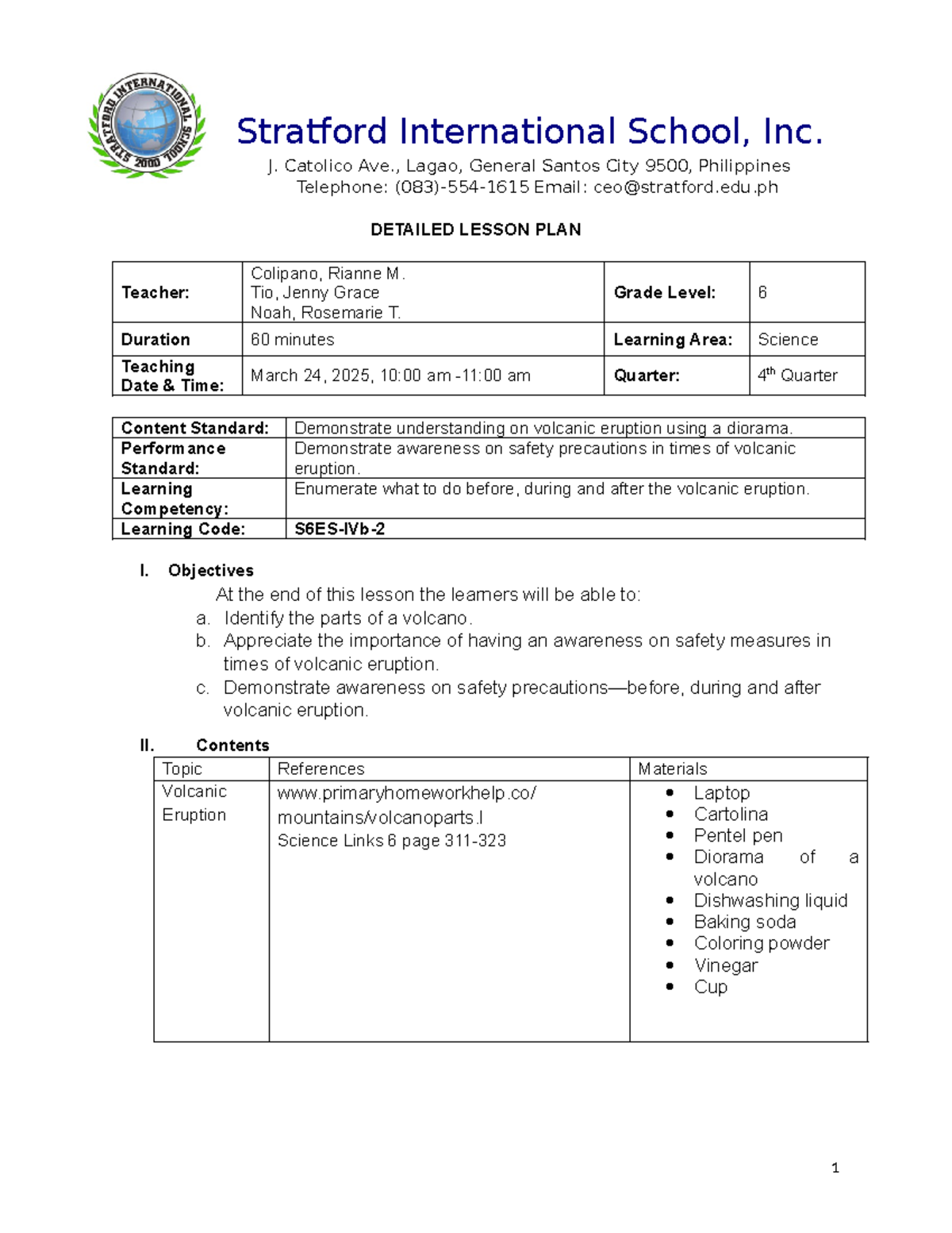 Corrected-LP- Final - Detailed Lesson Plan - Stratford International ...