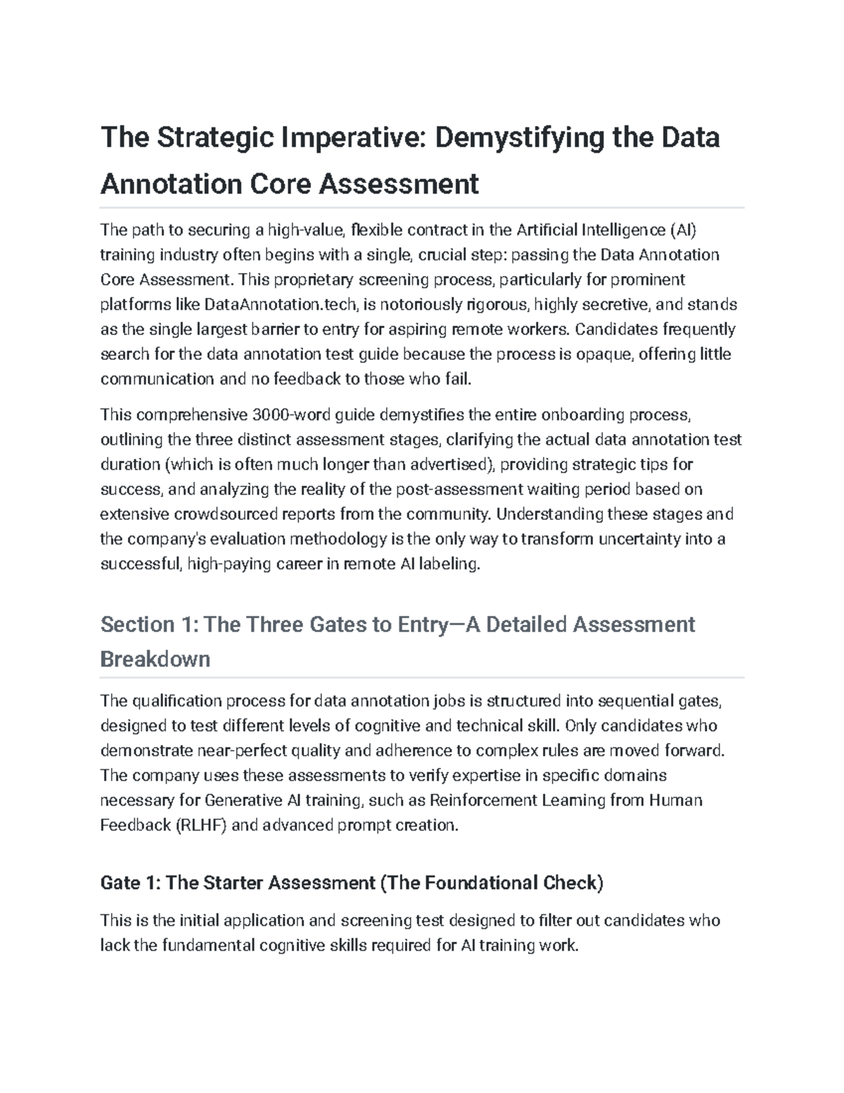 Data Annotation Overview: Navigating the Core Assessment Process - Studocu