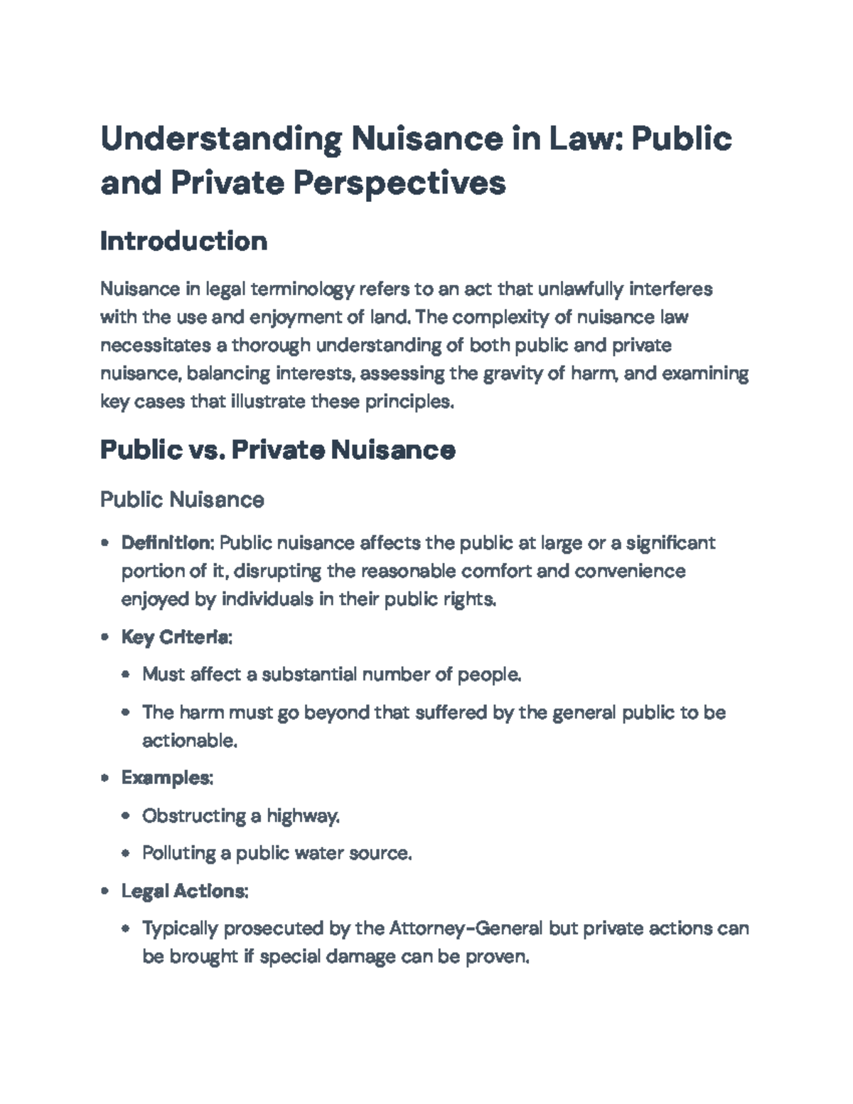 Understanding Nuisance Law: Public and Private Perspectives (Law 101 ...