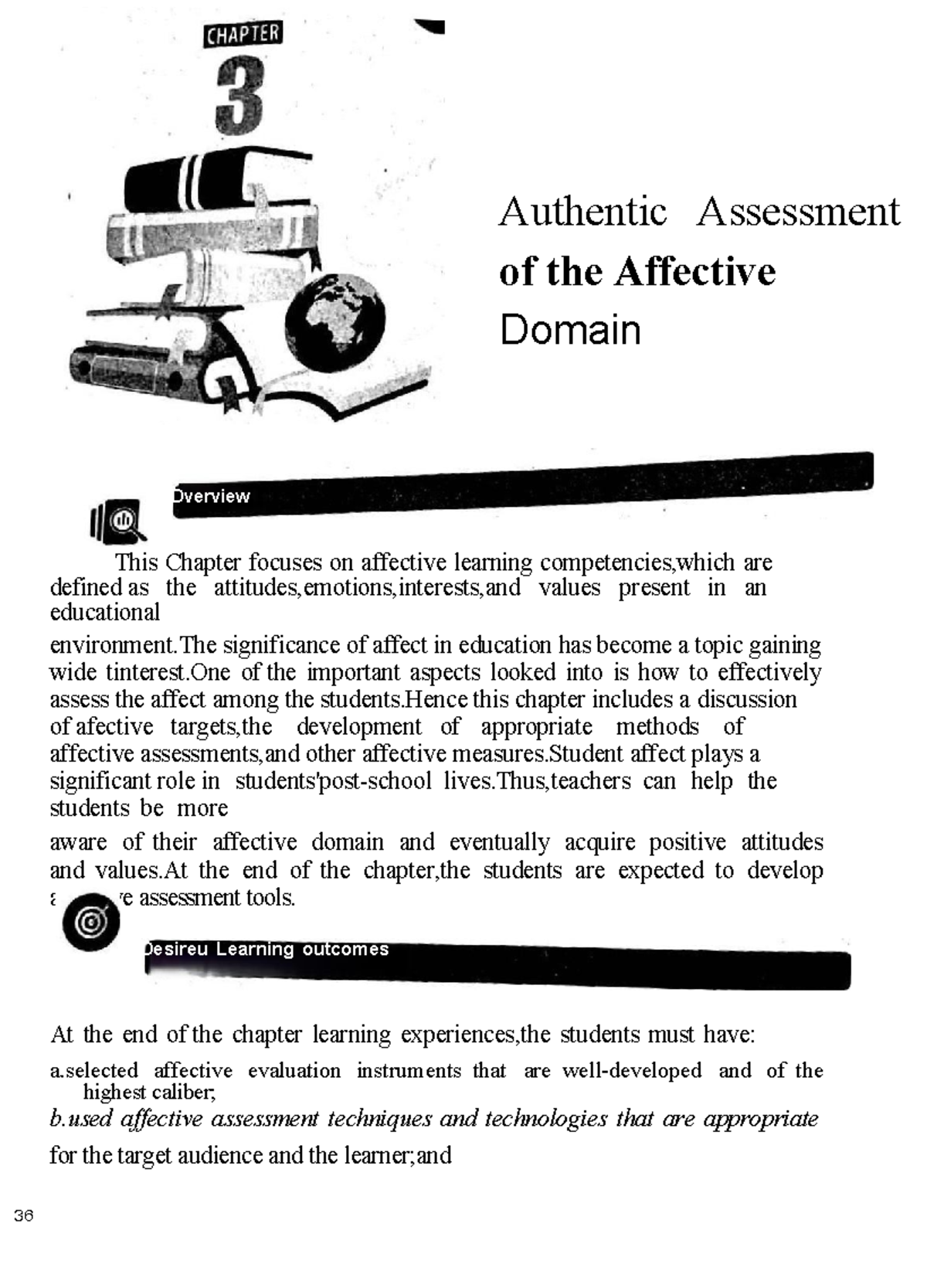 Authentic Assessment of the Affective Domain: Chapter Overview - Studocu