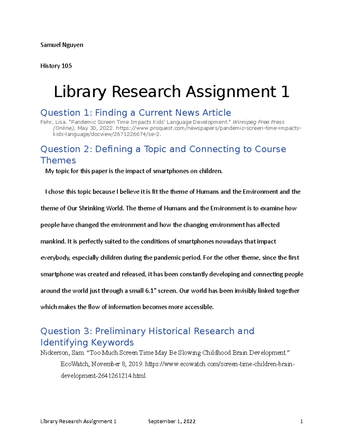 History 105 - Library Research Assignment 1: Smartphones & Kids ...