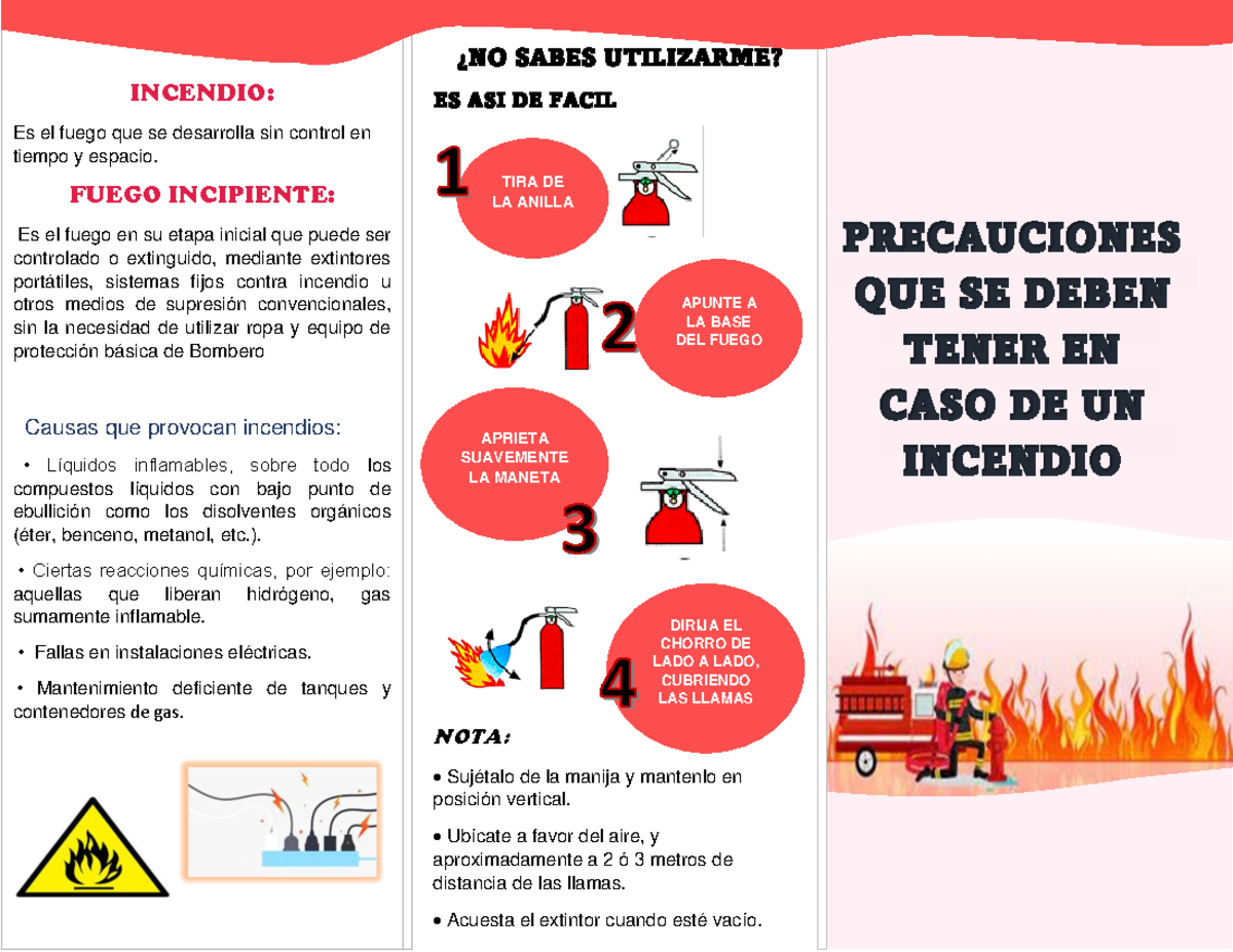 Tríptico sobre Incendios: Prevención y Control - 564243561 - Document Preview