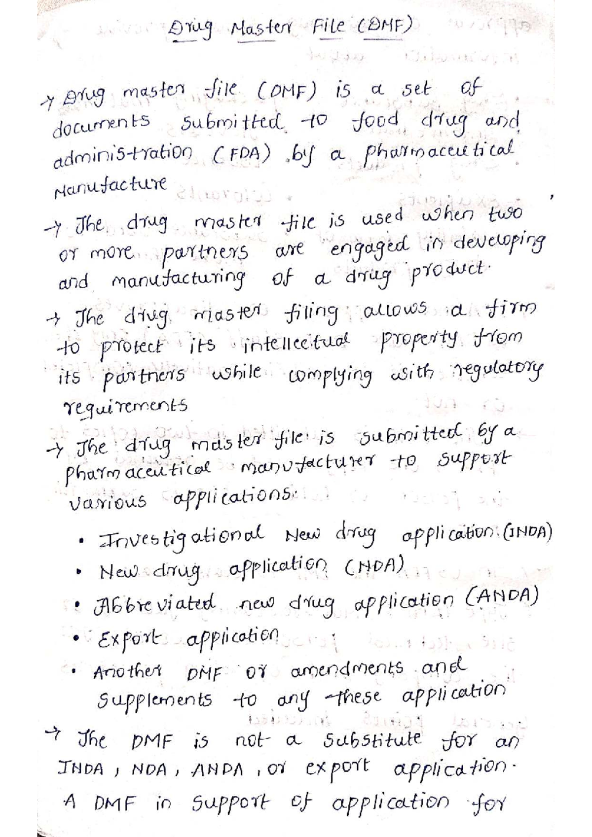 DMF 5m - Comprehensive Overview of Drug Master Files - Studocu