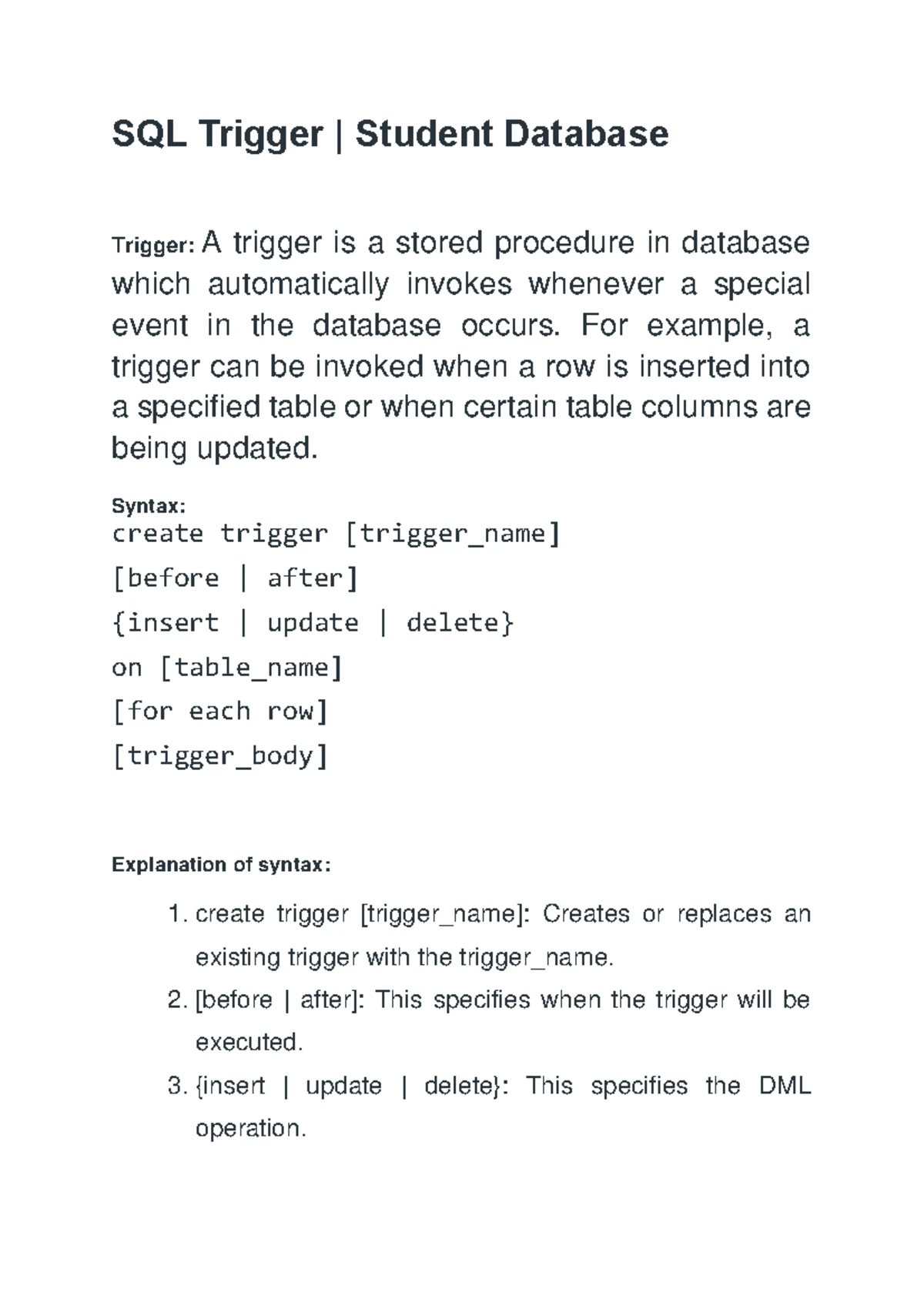 SQL Server Stored Procedures: Comprehensive Notes and Insights - Studocu
