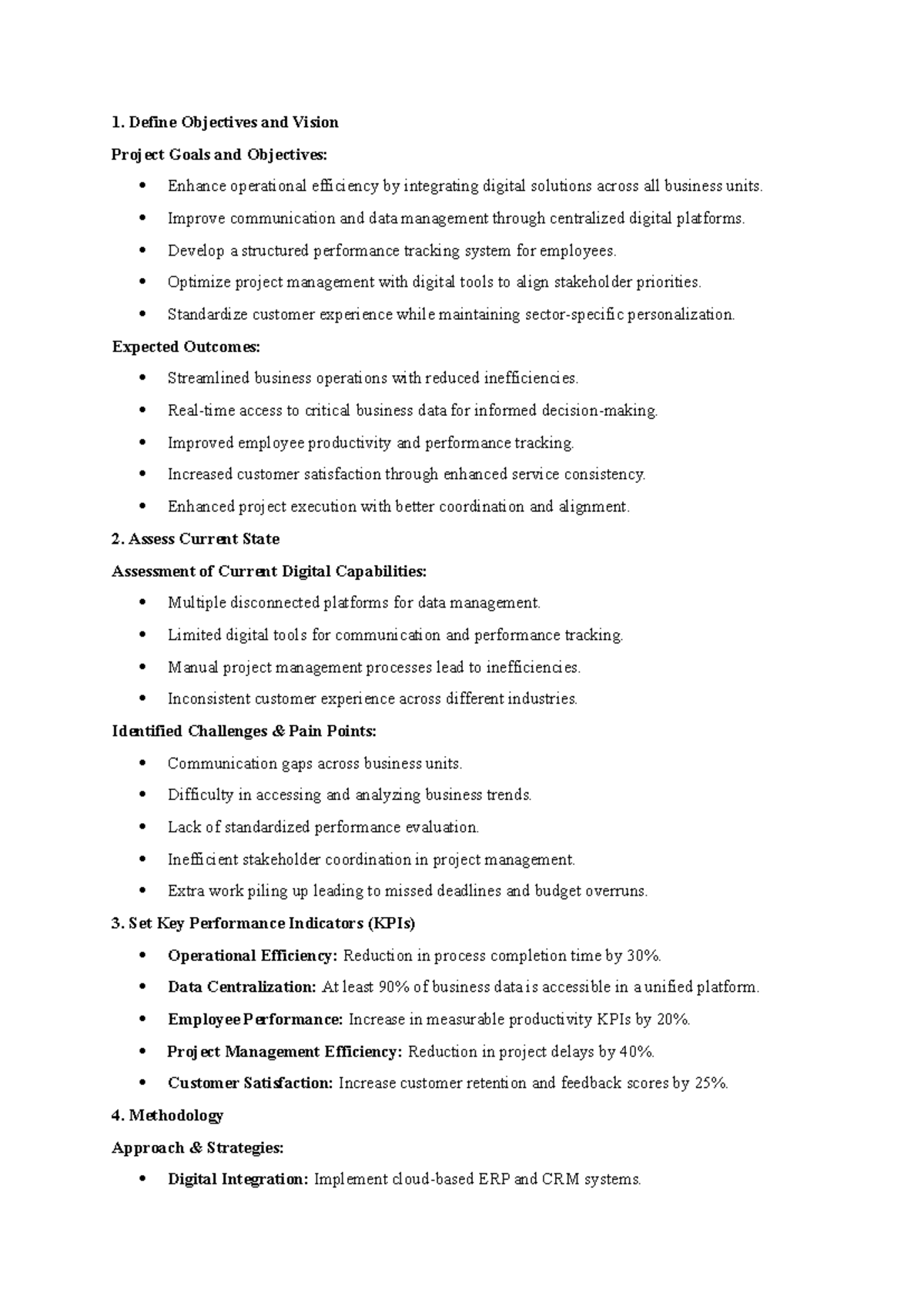 Project Proposal for VG Group - 1. Define Objectives and Vision Project ...