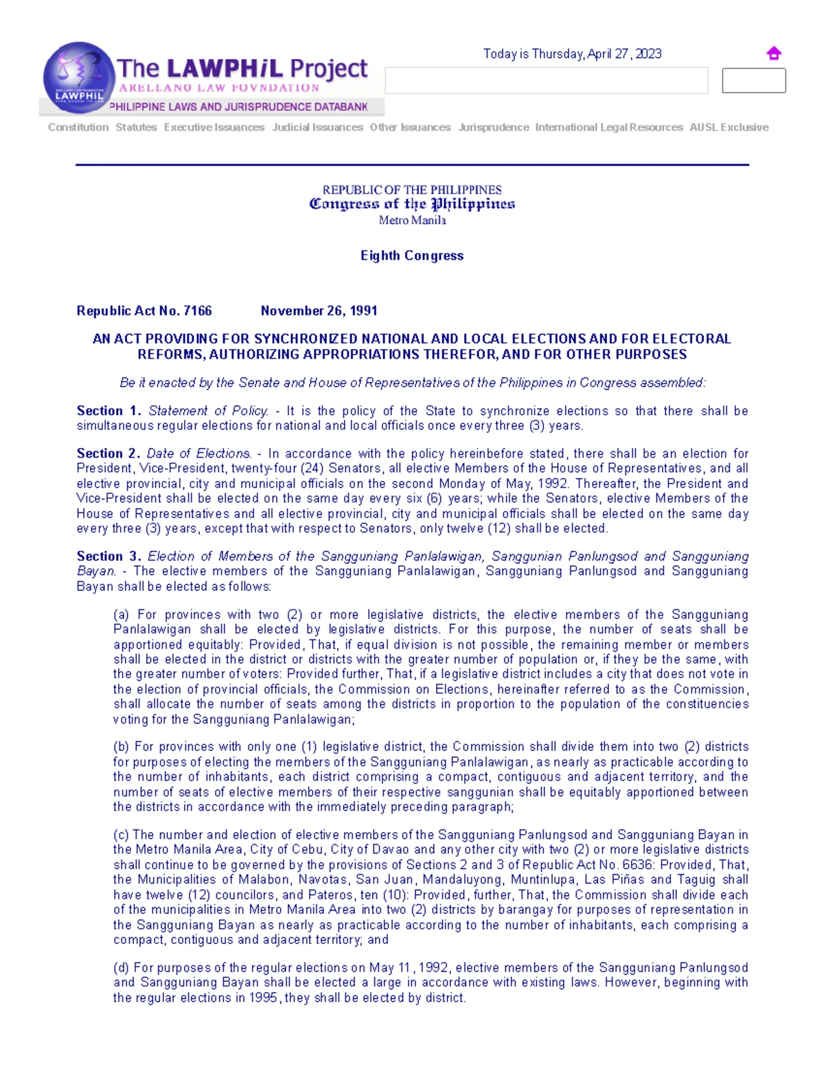 Republic Act No. 9006: Overview of the Fair Election Act - Studocu