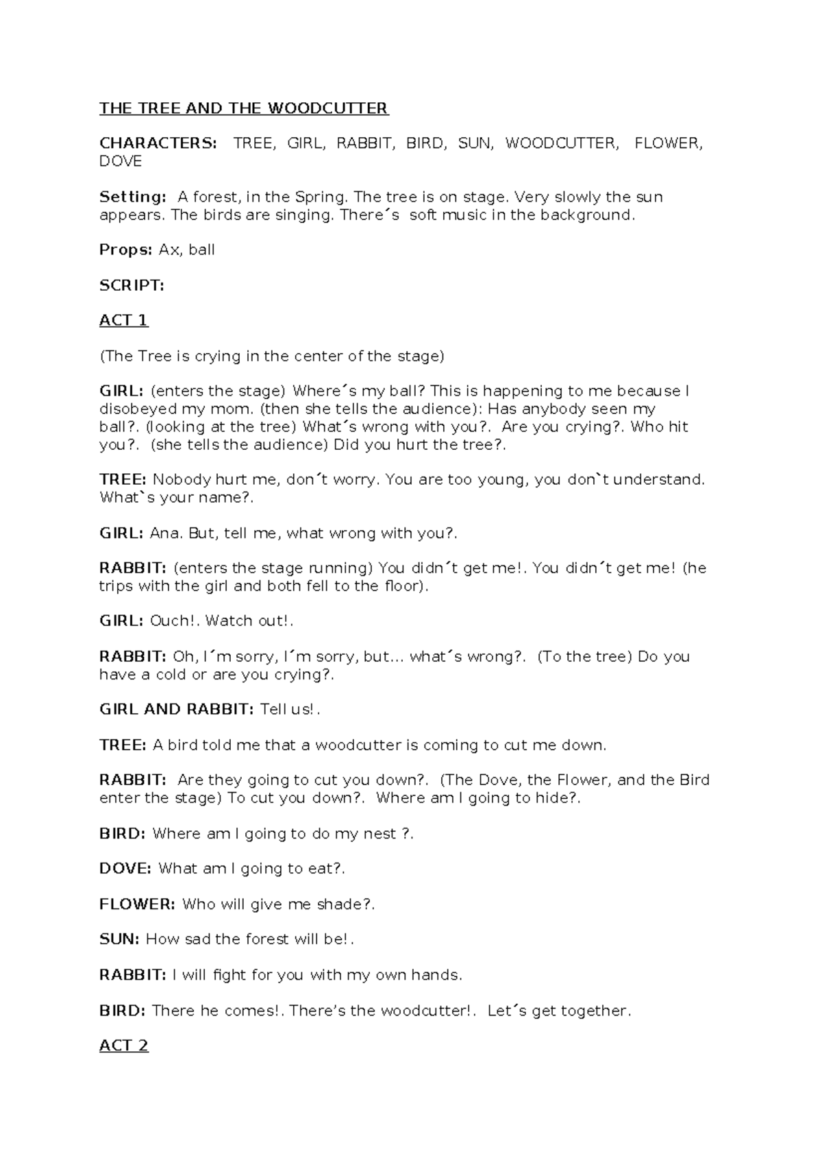 Drama Scripts - Essay on 