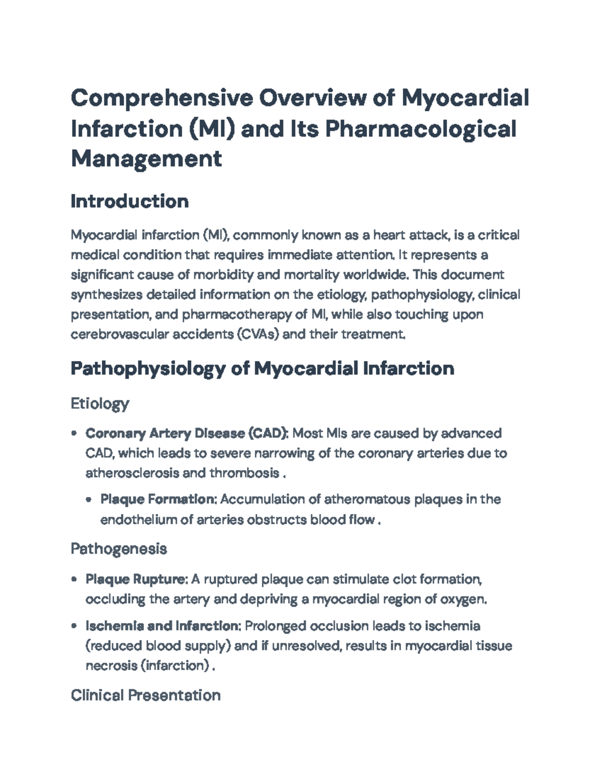 MI 101: Comprehensive Overview of Myocardial Infarction Management ...