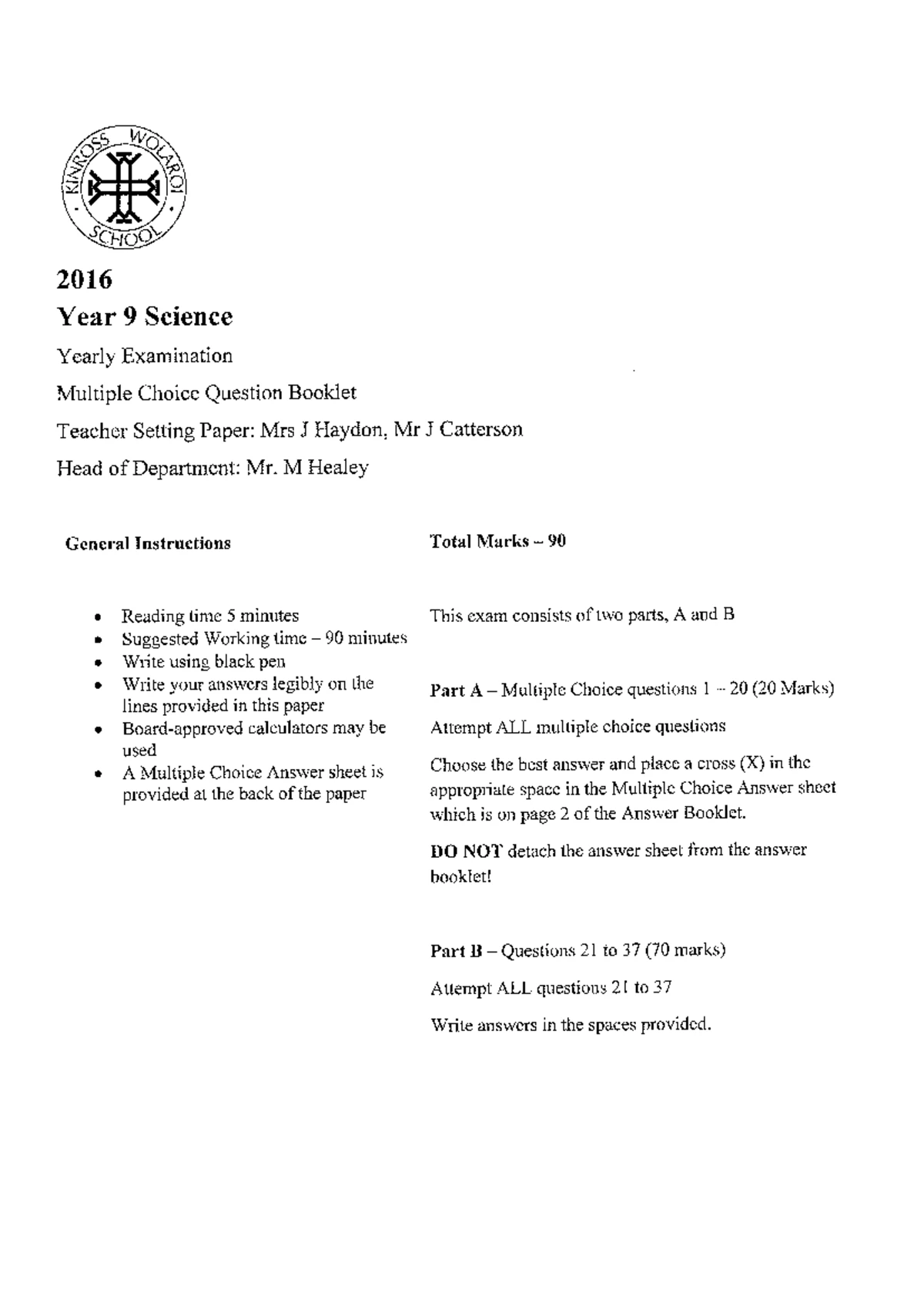 Year 9 Science Yearly Notes and Study Guide 2023 - Studocu