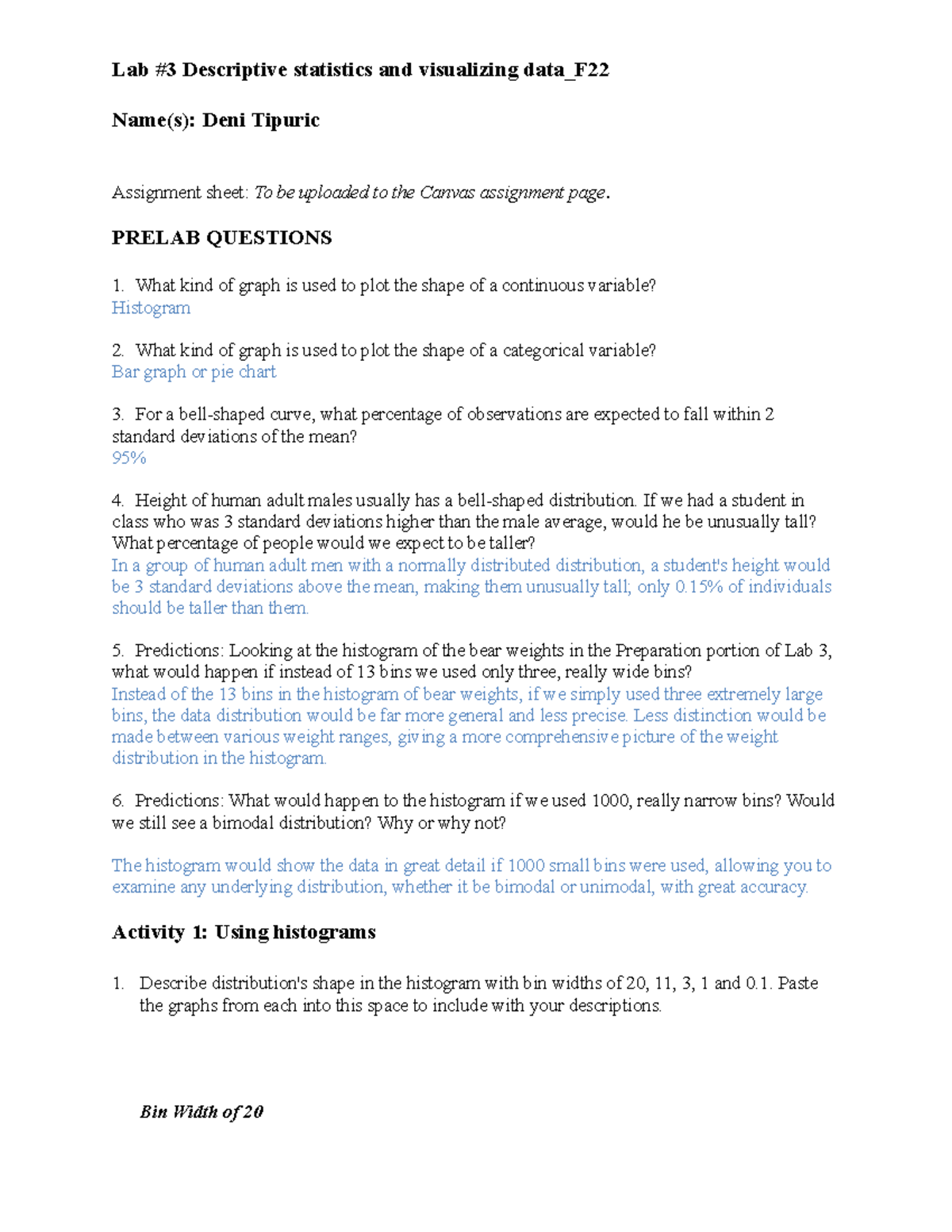 Lab 3: Descriptive Stats & Data Visualization - F22 Assignment Sheet ...