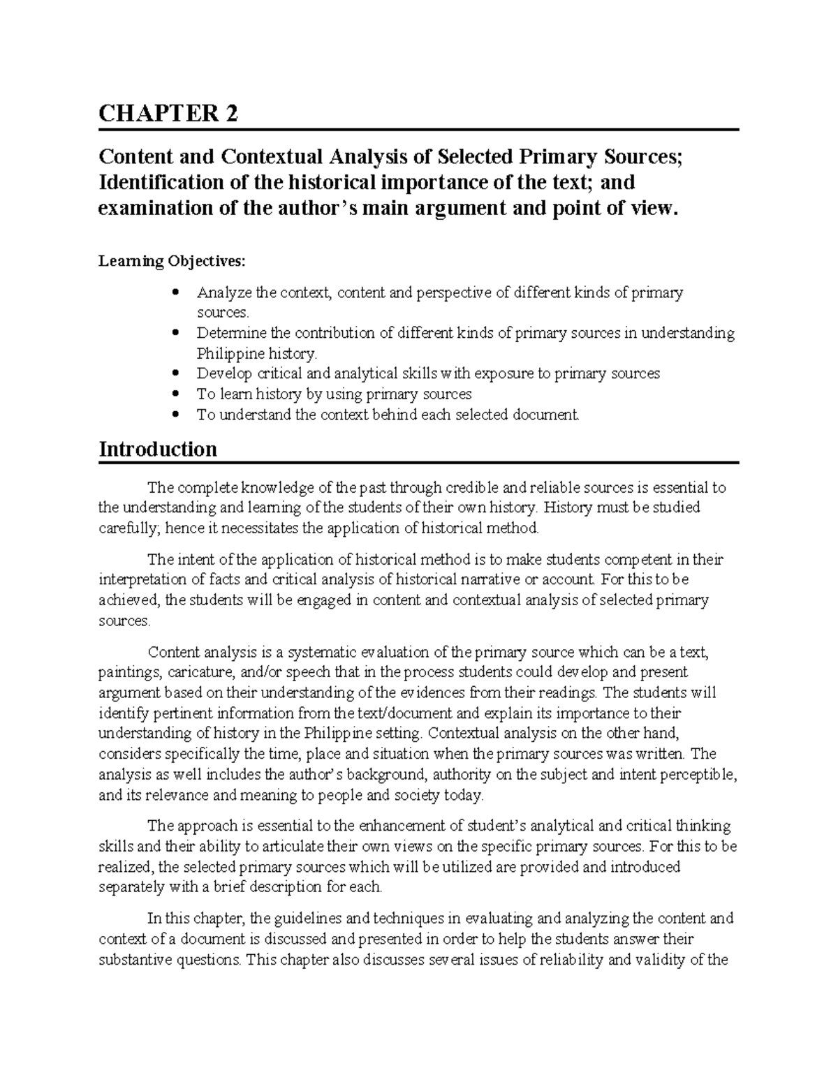Analysis of Primary Sources in Philippine History - HIST 11 Chapter 2 ...