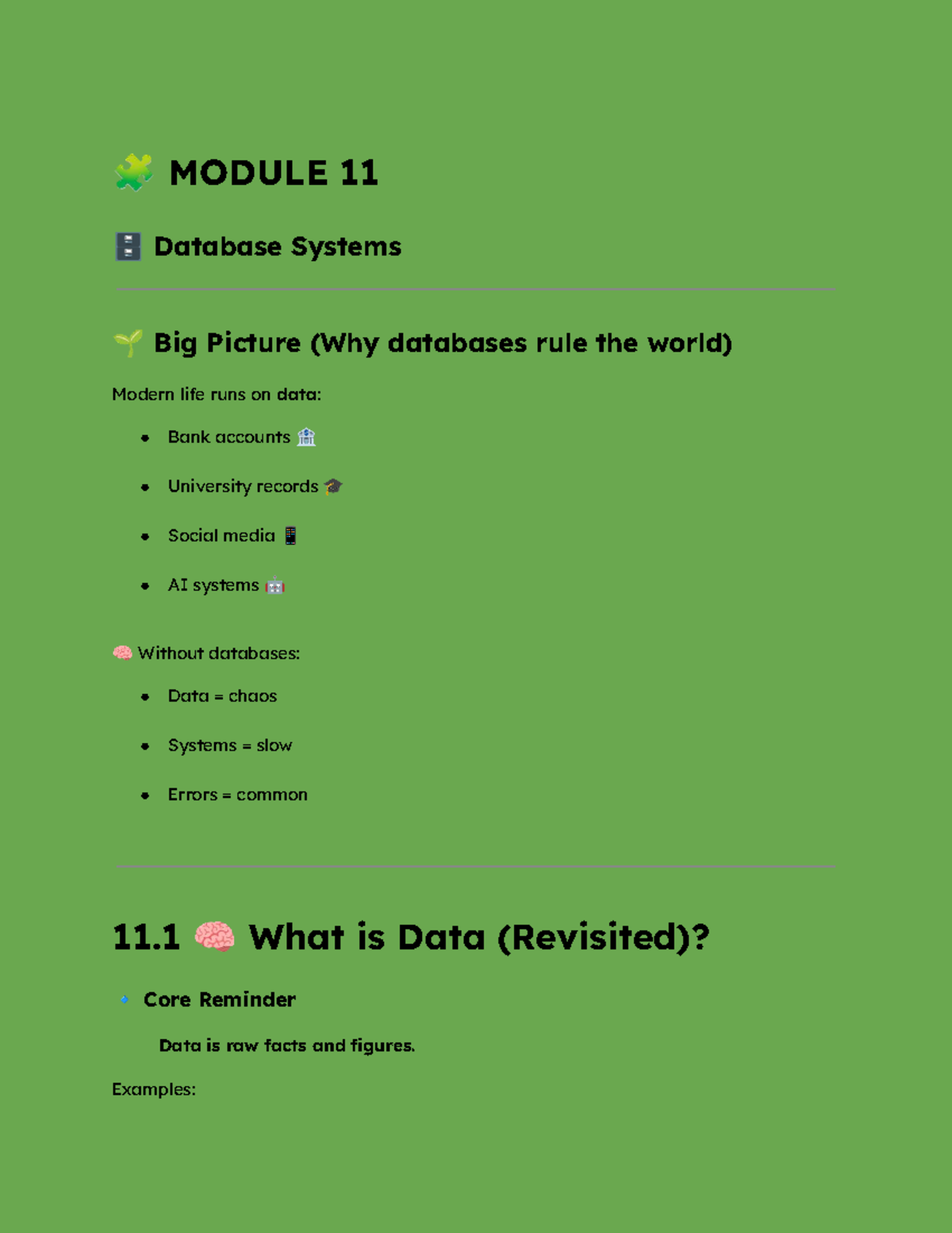 CS101 - Module 11 & 12: Database Systems & Software Engineering Notes ...