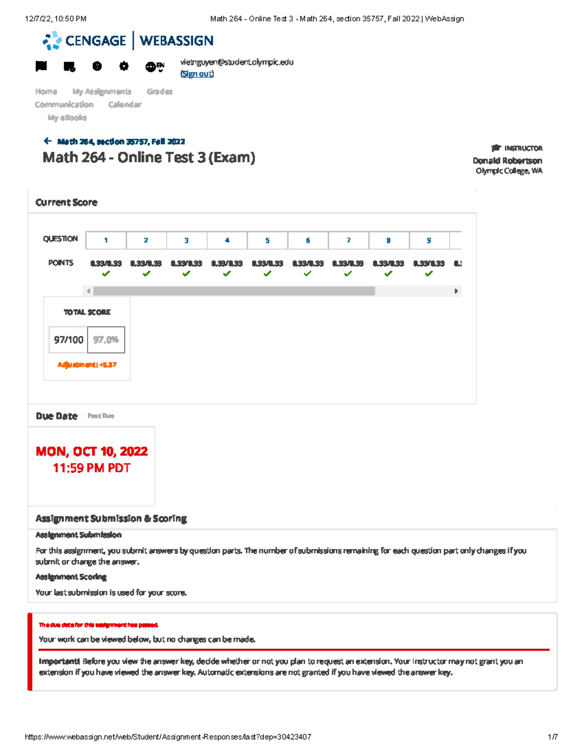 Math 264 - Fall 2022 Online Test 3 Solutions and Scoring - Studocu