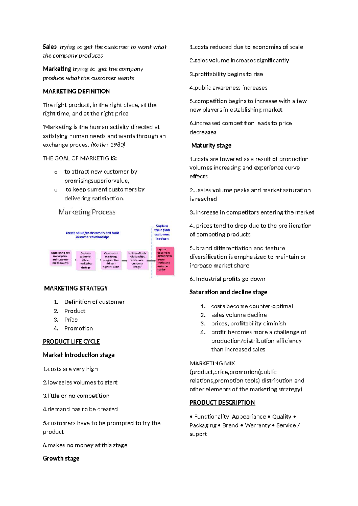 Marketing Strategies and Concepts: Notes for Course MARK101 - Studocu