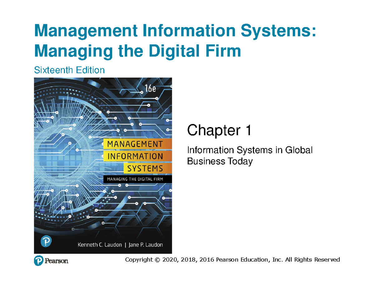 MIS 101: Chapter 1 - Information Systems in Global Business Today - Studocu