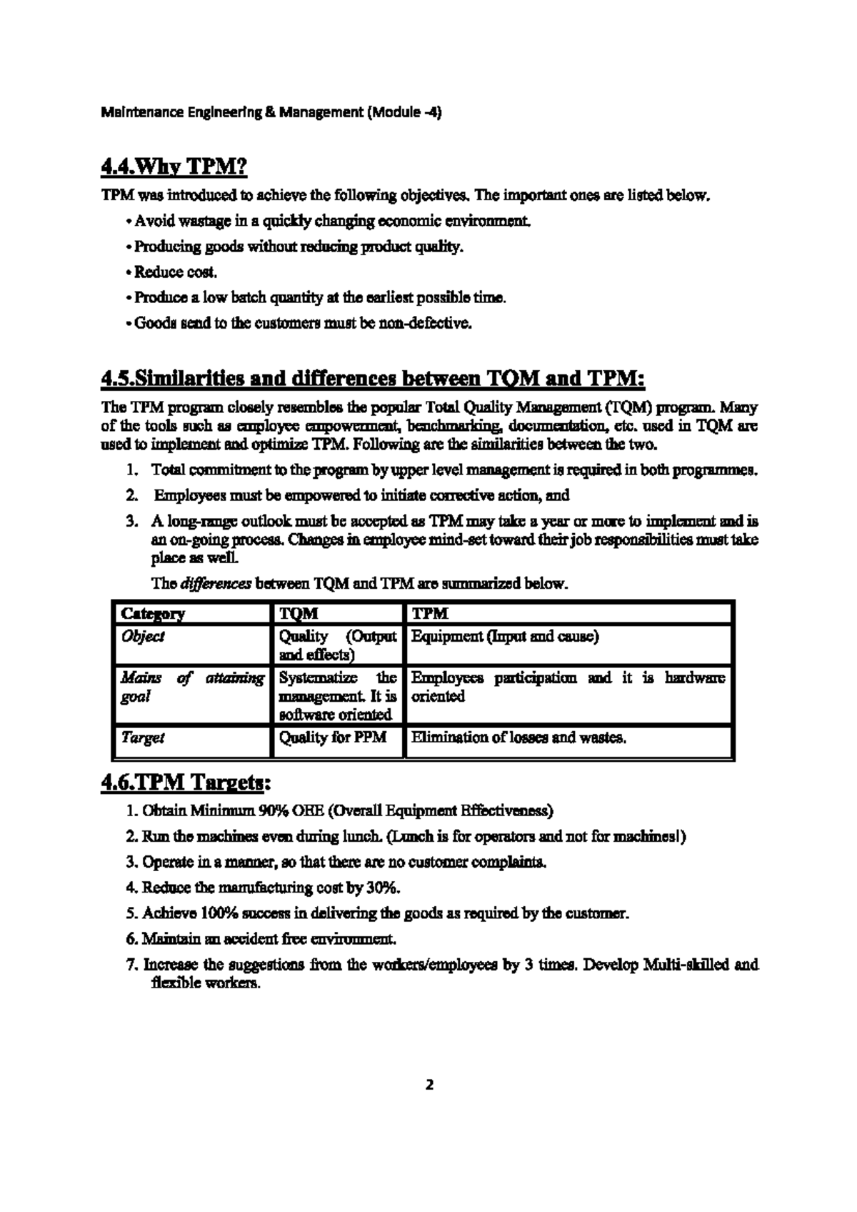 Total Production Target in maintenance management - Civil Engineering ...