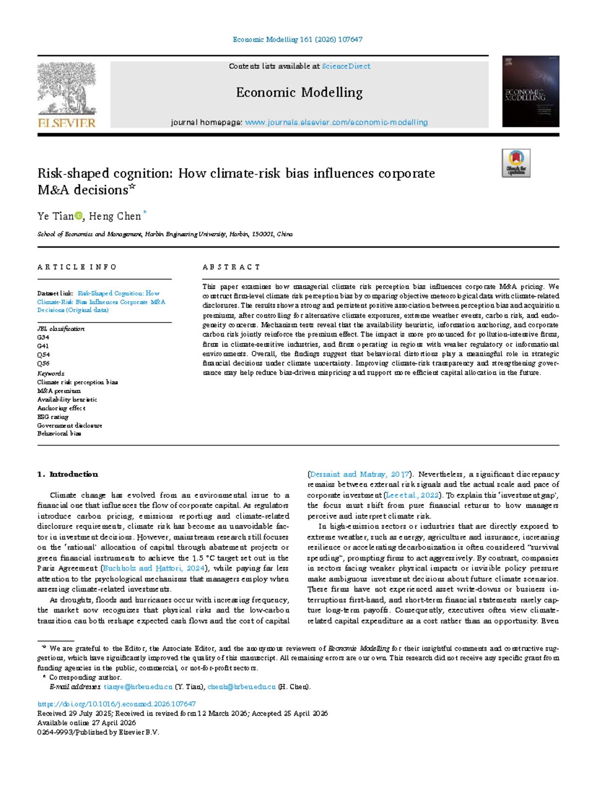 Risk-Shaped Cognition: How Climate Bias Affects Corporate Decisions ...