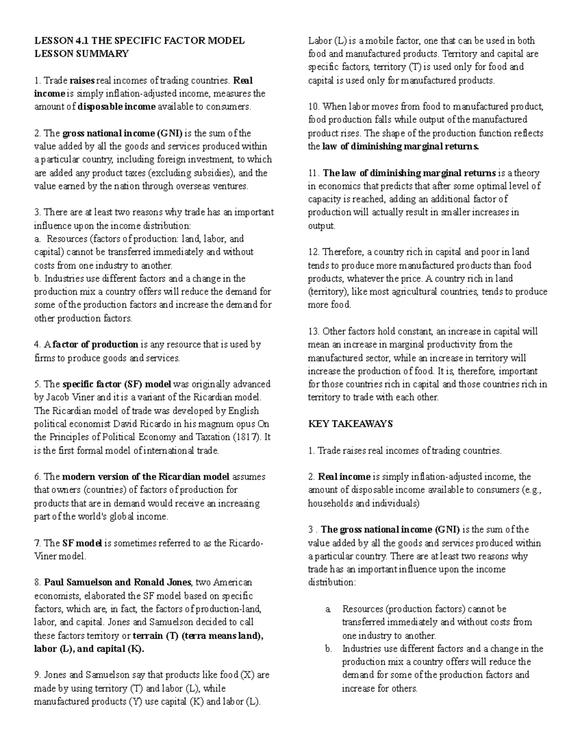 IBT - Midterms - Lecture Notes on Trade and Economic Models - Studocu