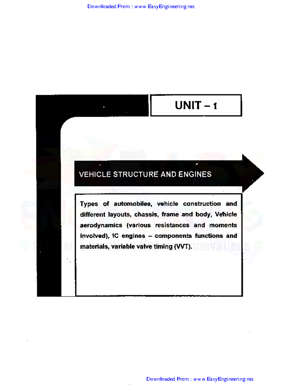 Unit-1 Study notes Vehicle Structures and Engines - - Studocu