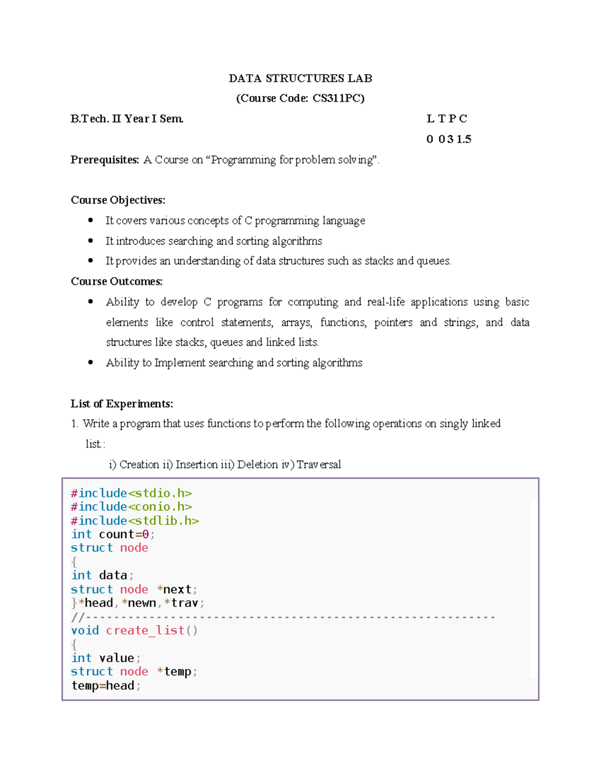 DS Lab Manual-2023 - DS Lab Manual-2023.docx - DATA STRUCTURES LAB ...