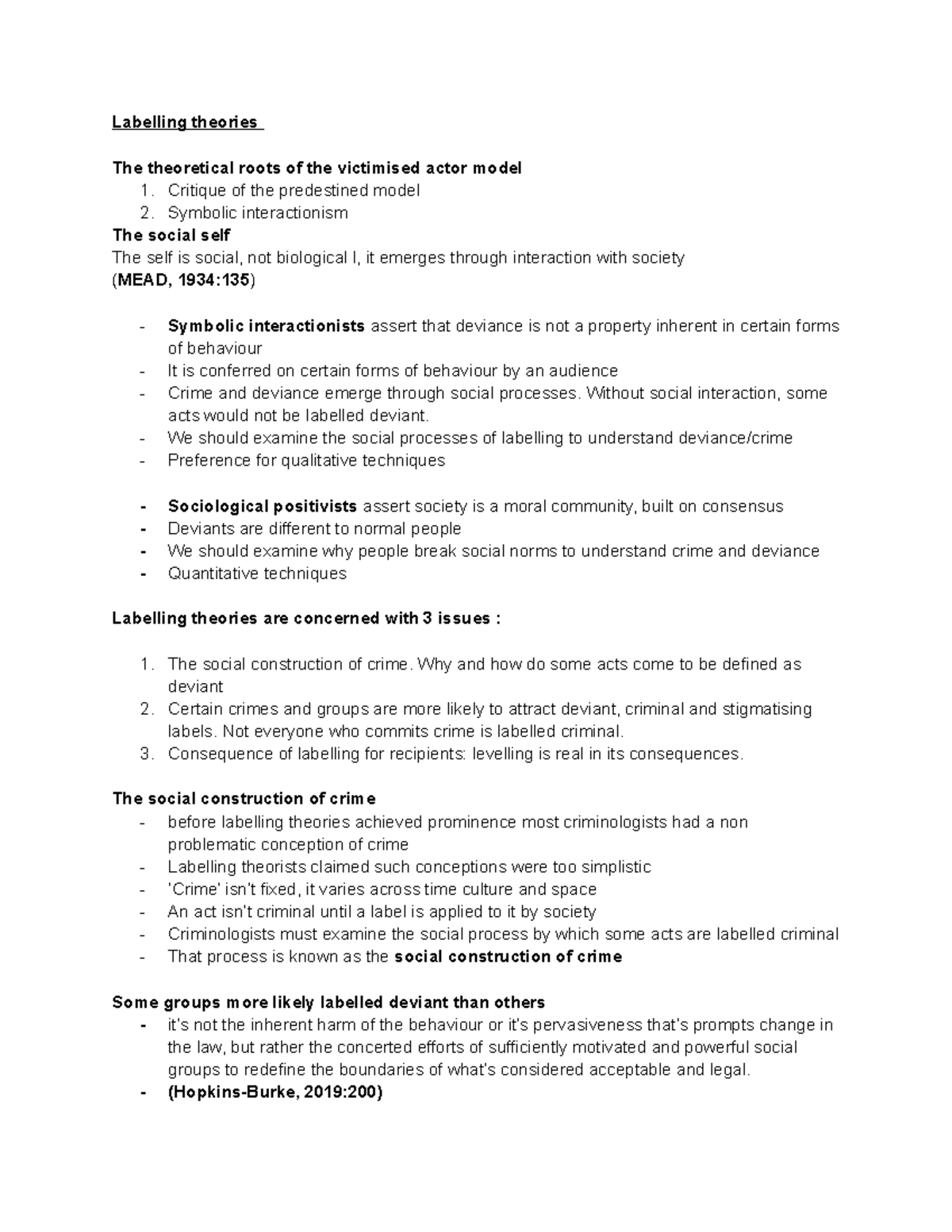 Understanding Criminology T2 W7 - Labelling theories The theoretical ...