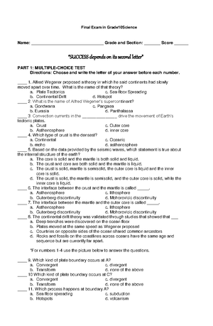 TEST Questionnaires IN Biology - TEST QUESTIONNAIRES IN BIOLOGY FOR ...