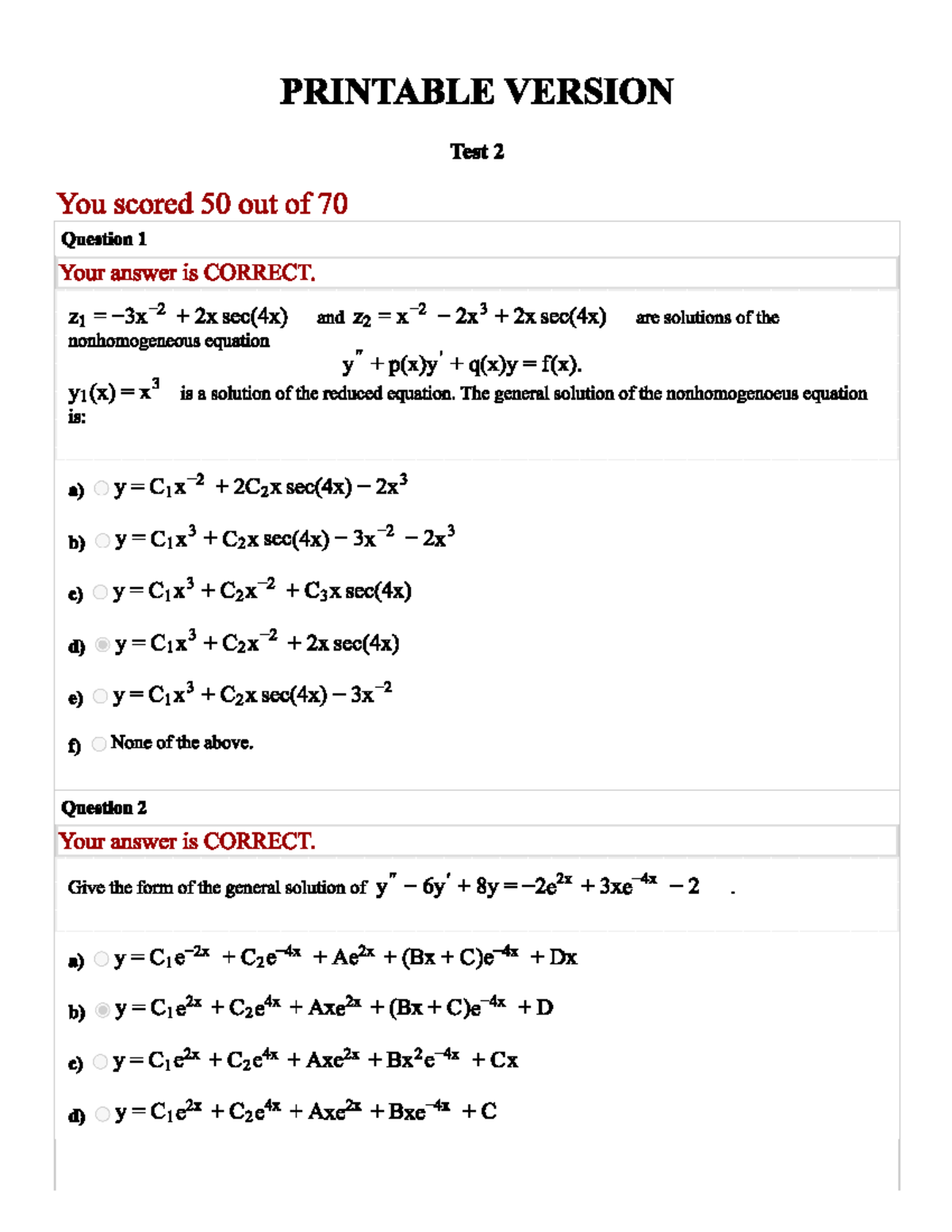 Mathematics Test 2 Review - Spring 2023 - Studocu