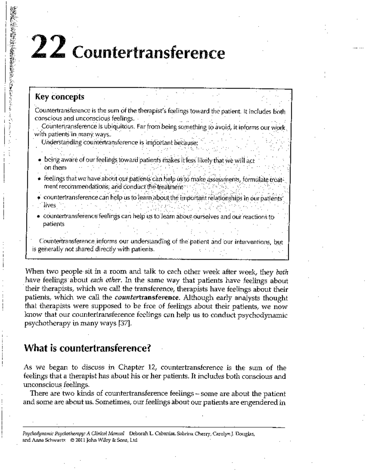 CH22: Key Concepts of Countertransference in Psychodynamic Therapy ...