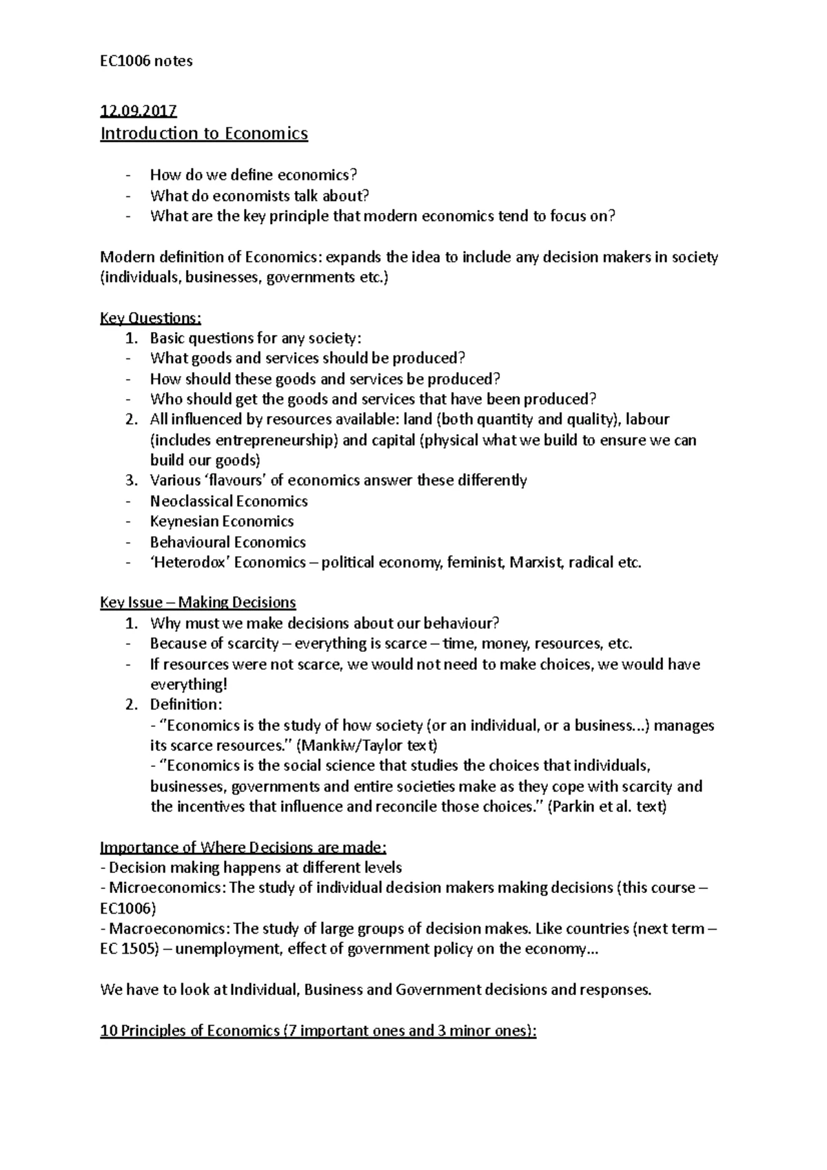 MCQ - Comprehensive Exam Practice for EC1006 Multiple Choice Questions ...