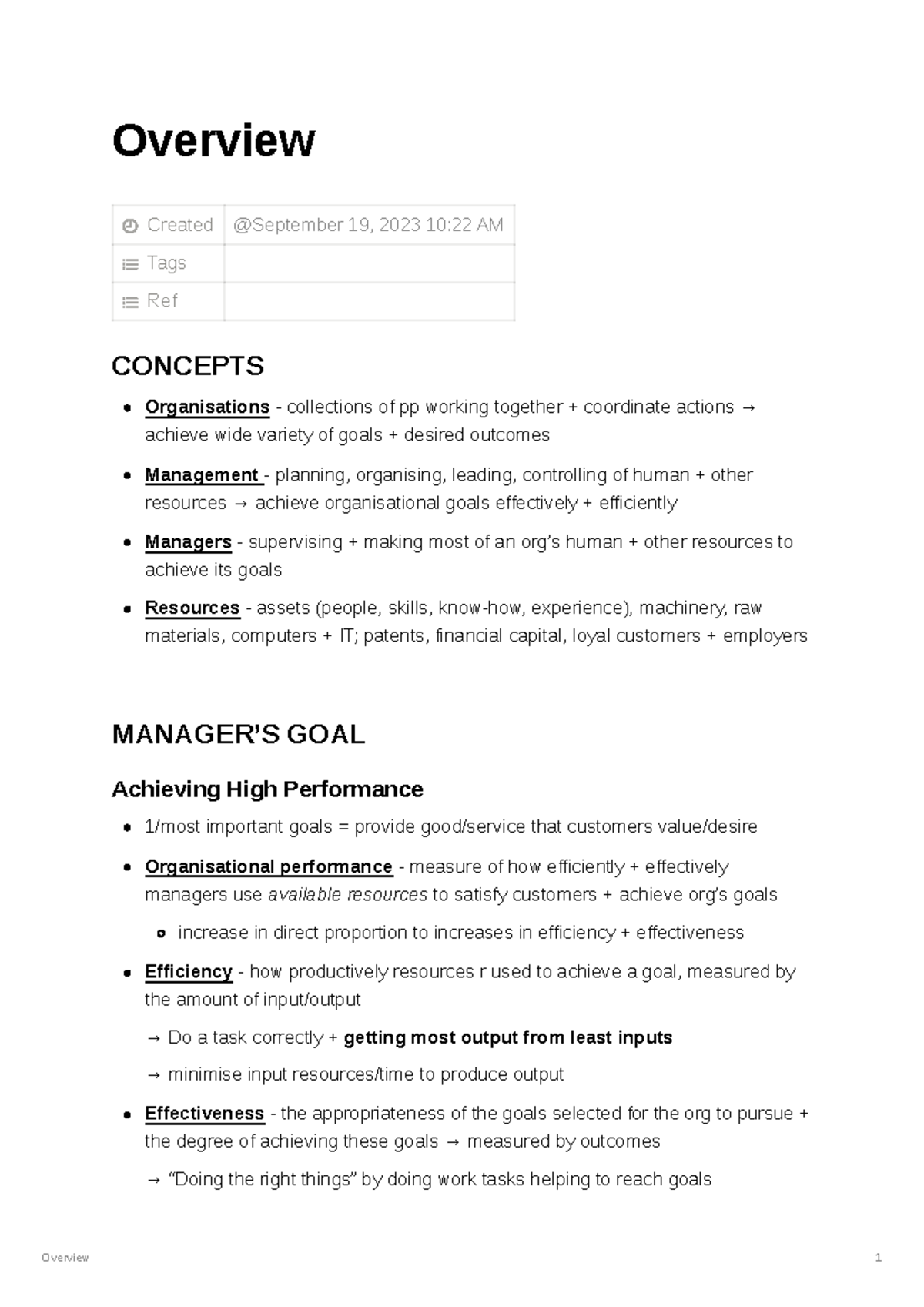 Overview - detailed - Overview Created Tags Ref CONCEPTS Organisations ...