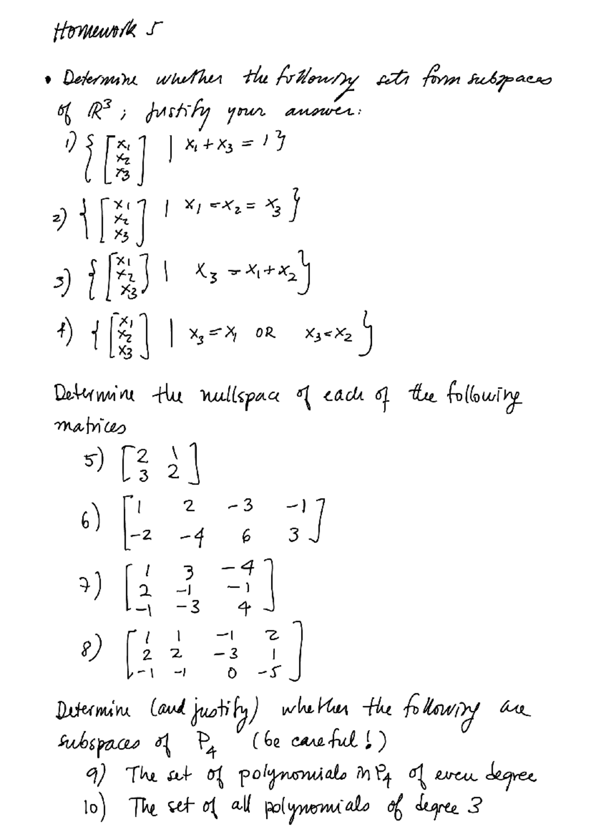 Math 304 Homework Assignment - 2021 - Homework 5 Determine whether the ...