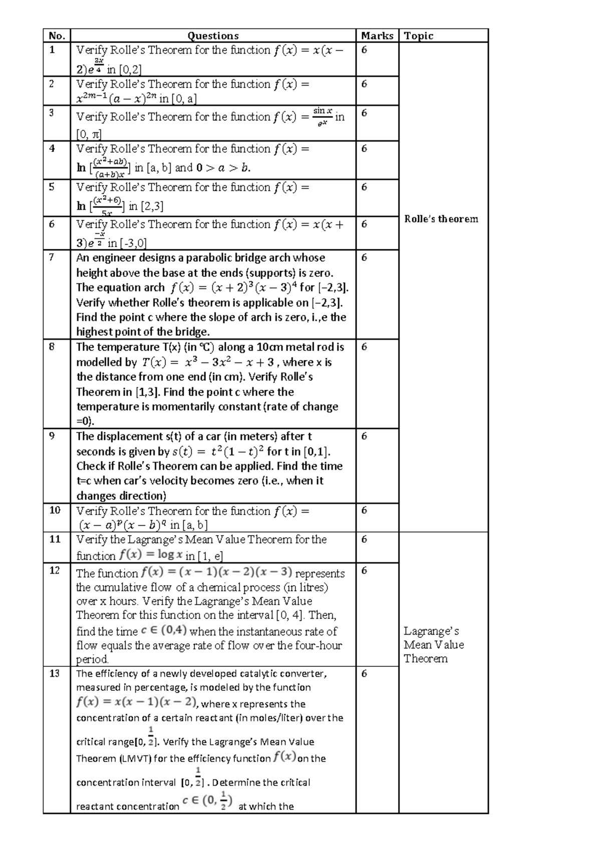 Updated QB CSE - STUDENT BOOK: Mean Value Theorem & Applications - Studocu