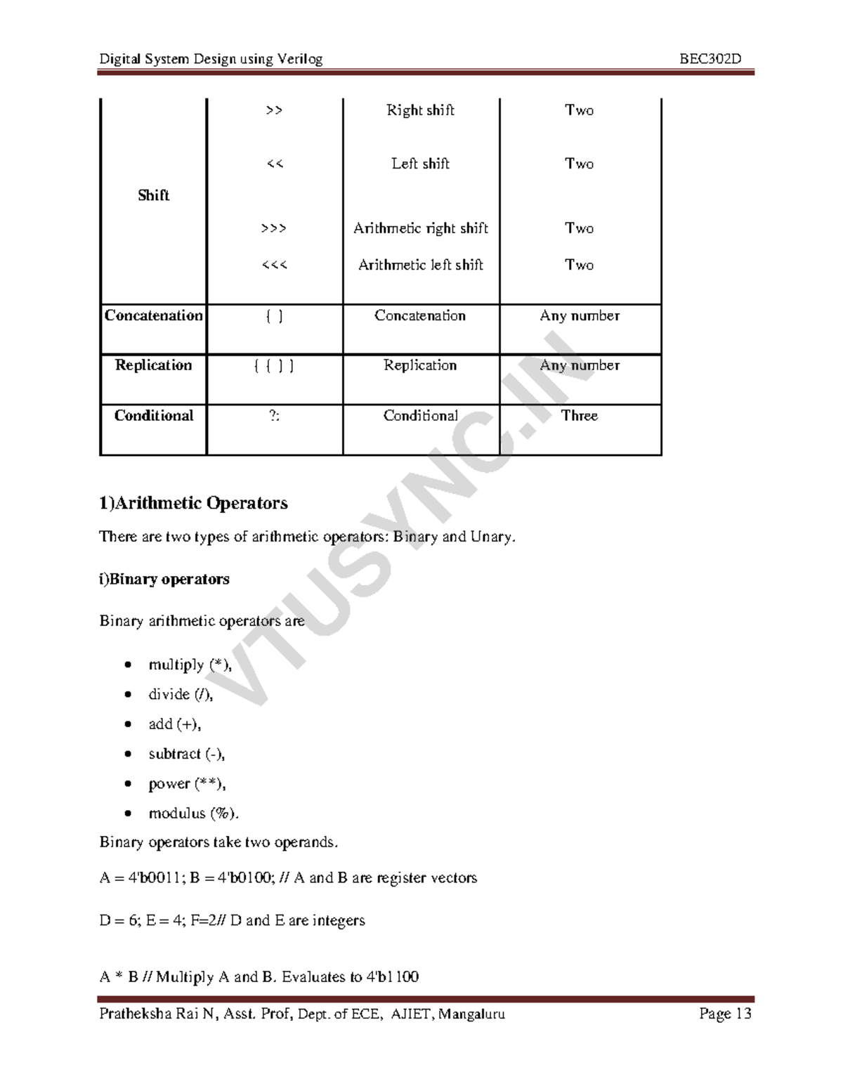 Digital System Design using Verilog BEC302D: Module 4 Overview - Studocu