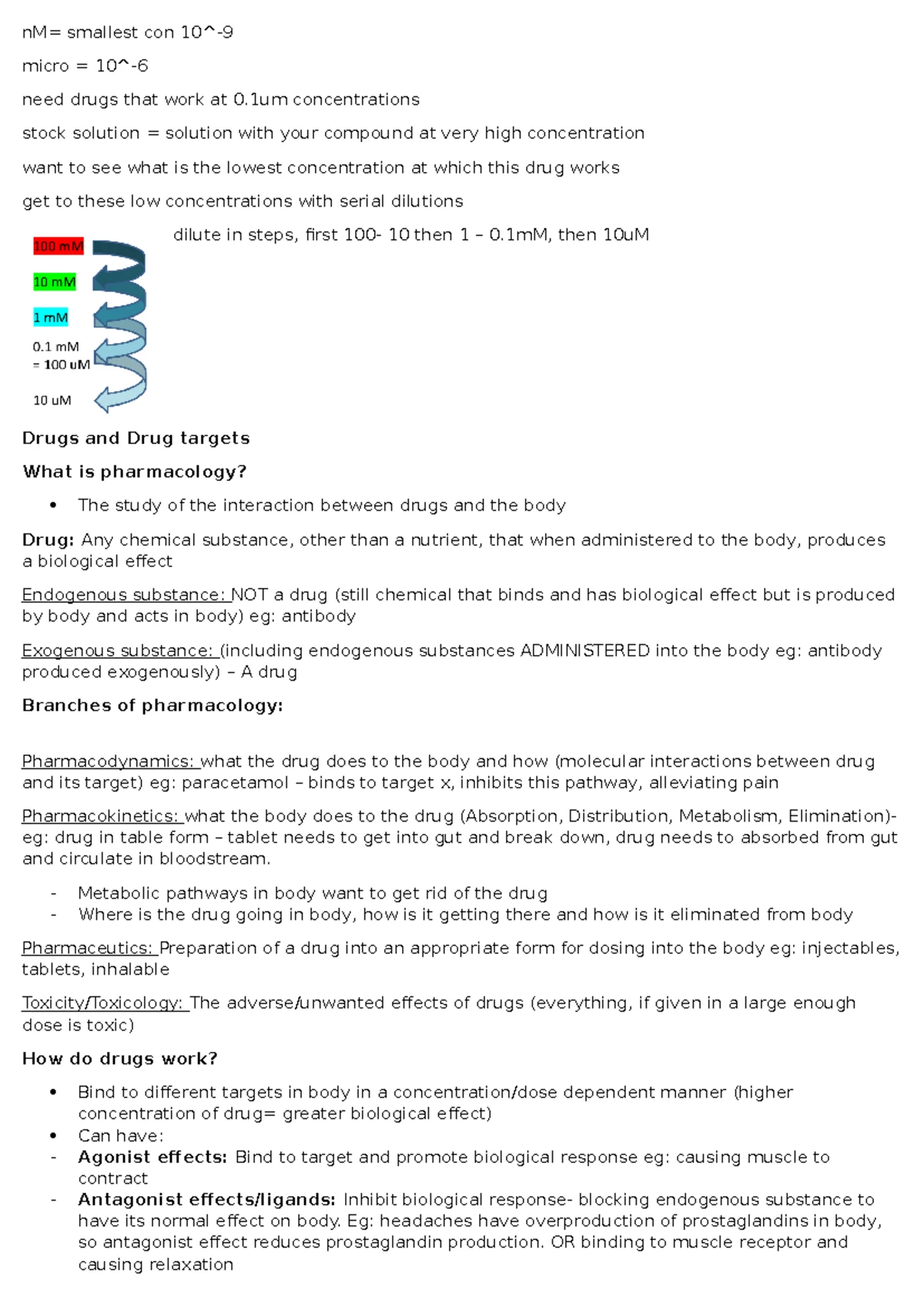 BIOM2402 Final Exam Study Notes on Drugs and Drug Targets - Studocu