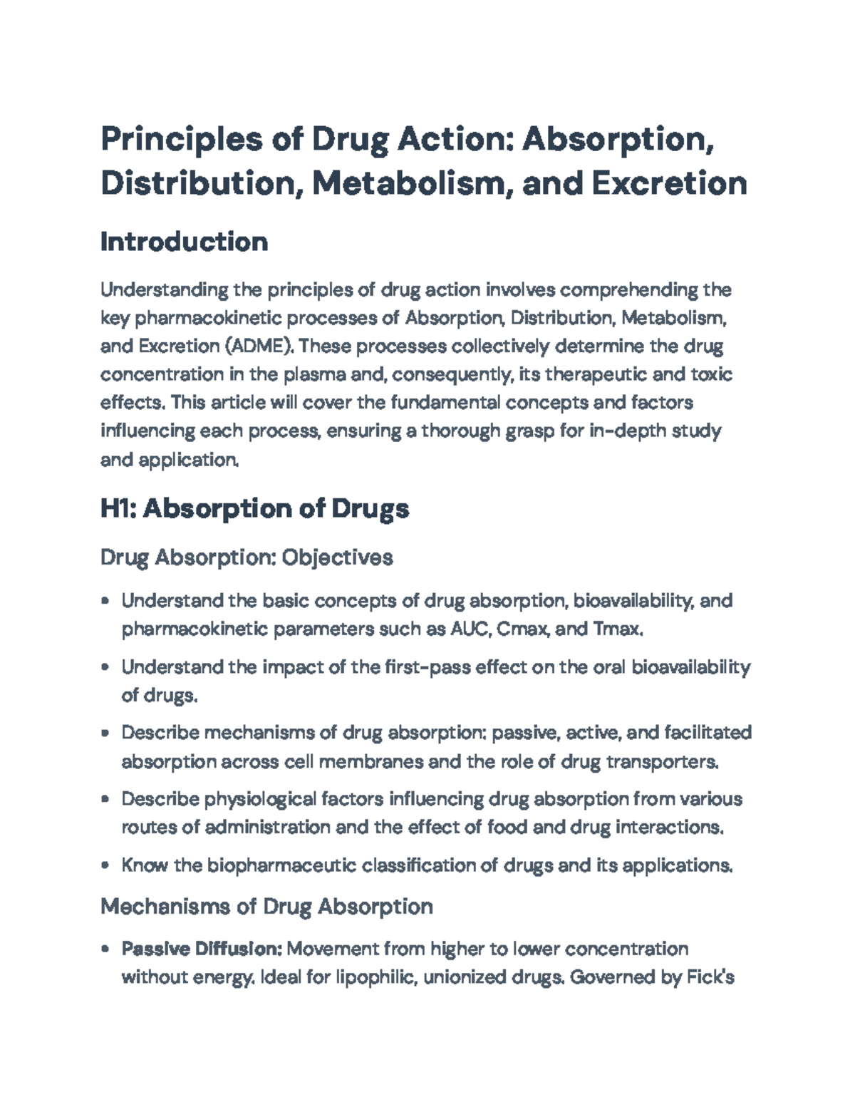 Pharmacokinetics: ADME Principles and Their Clinical Relevance ...