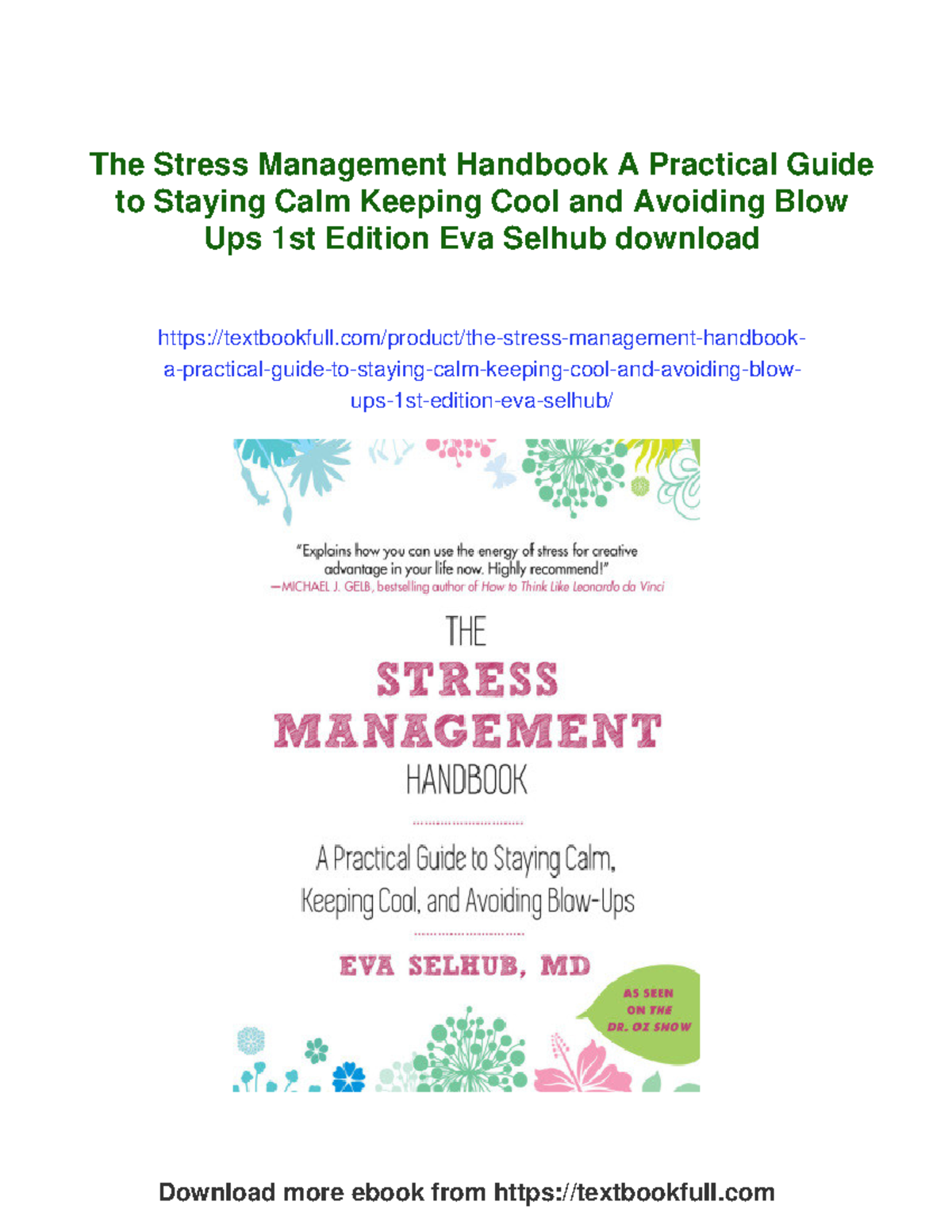 Stress Management Handbook: A Practical Guide to Staying Calm - Studocu