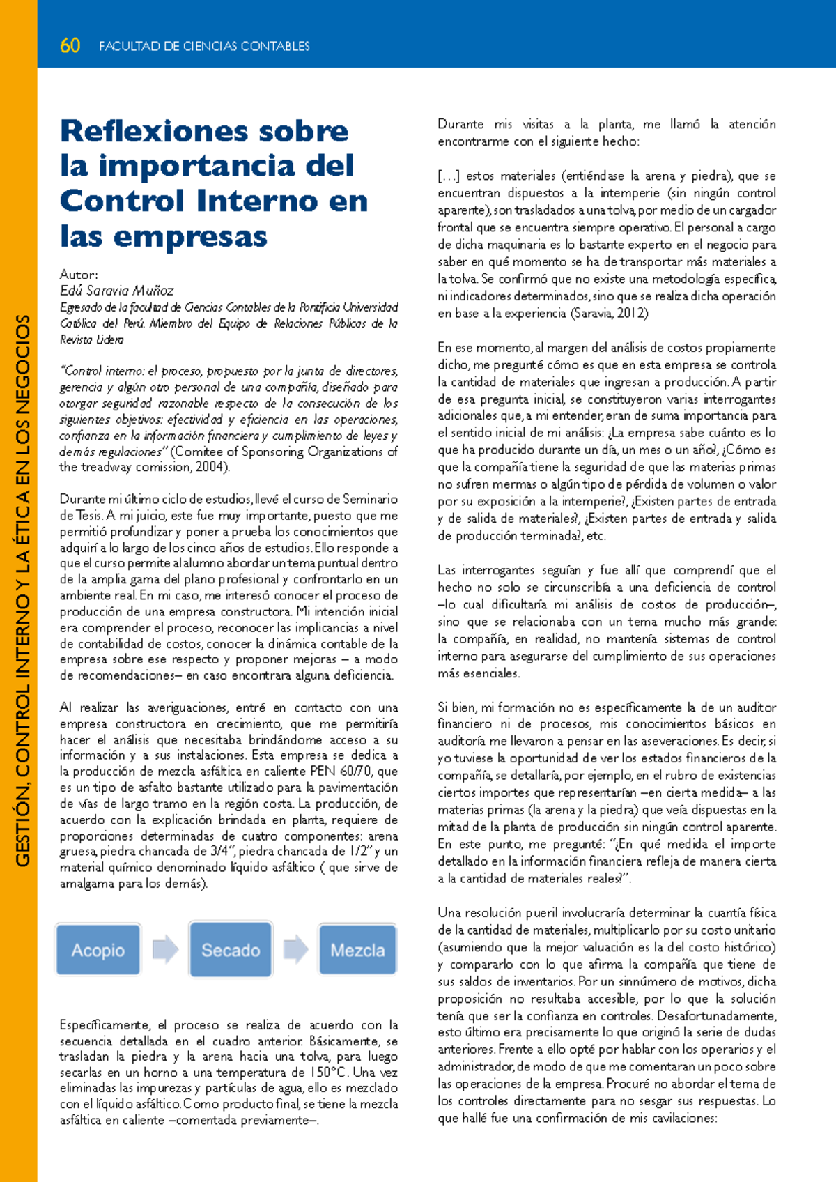 Reflexiones sobre Control Interno y Ética en Empresas - S.T. 2023 - Studocu