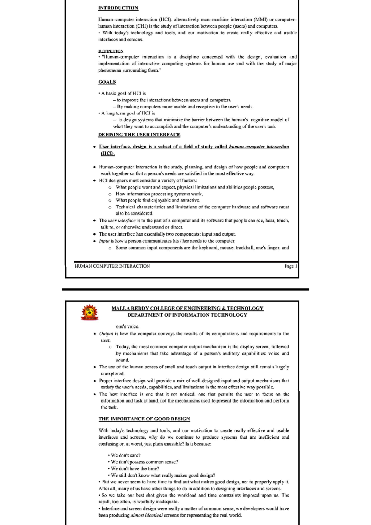 HCI (1&3) Modules - Comprehensive Notes on Human-Computer Interaction ...