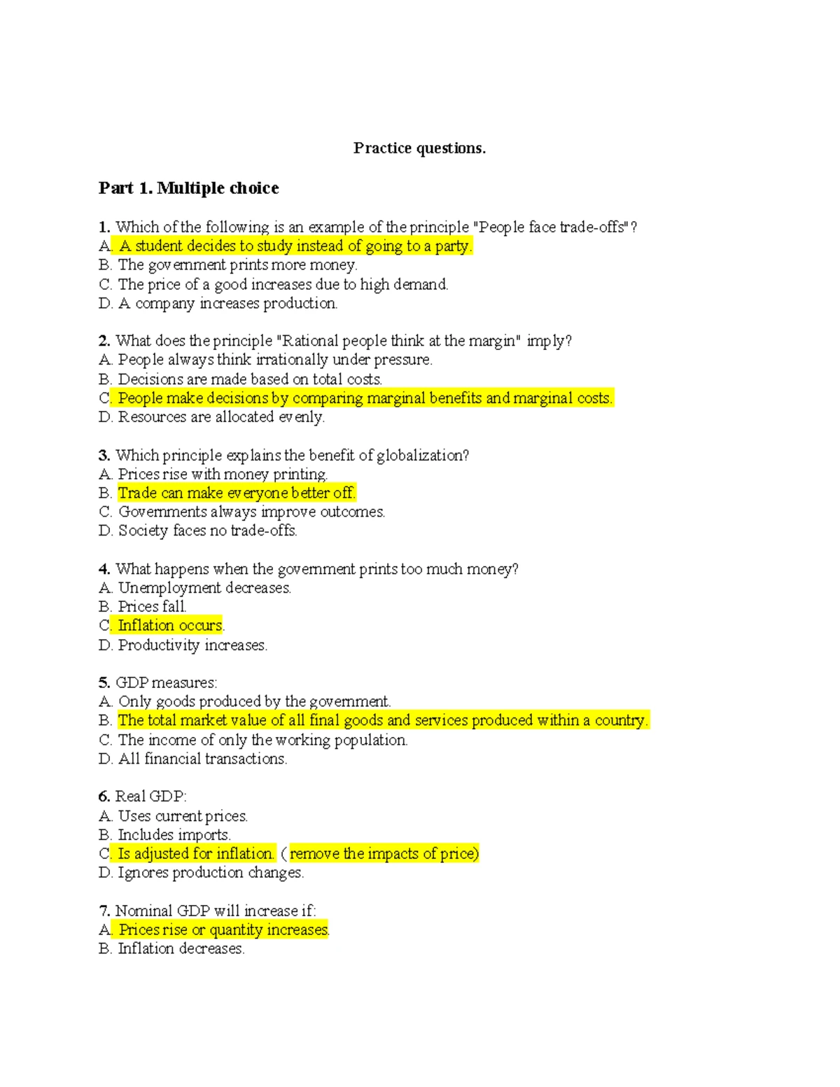 Multiple Choice Questions for ECON 101: Chapter 4 - Saving & Investment ...