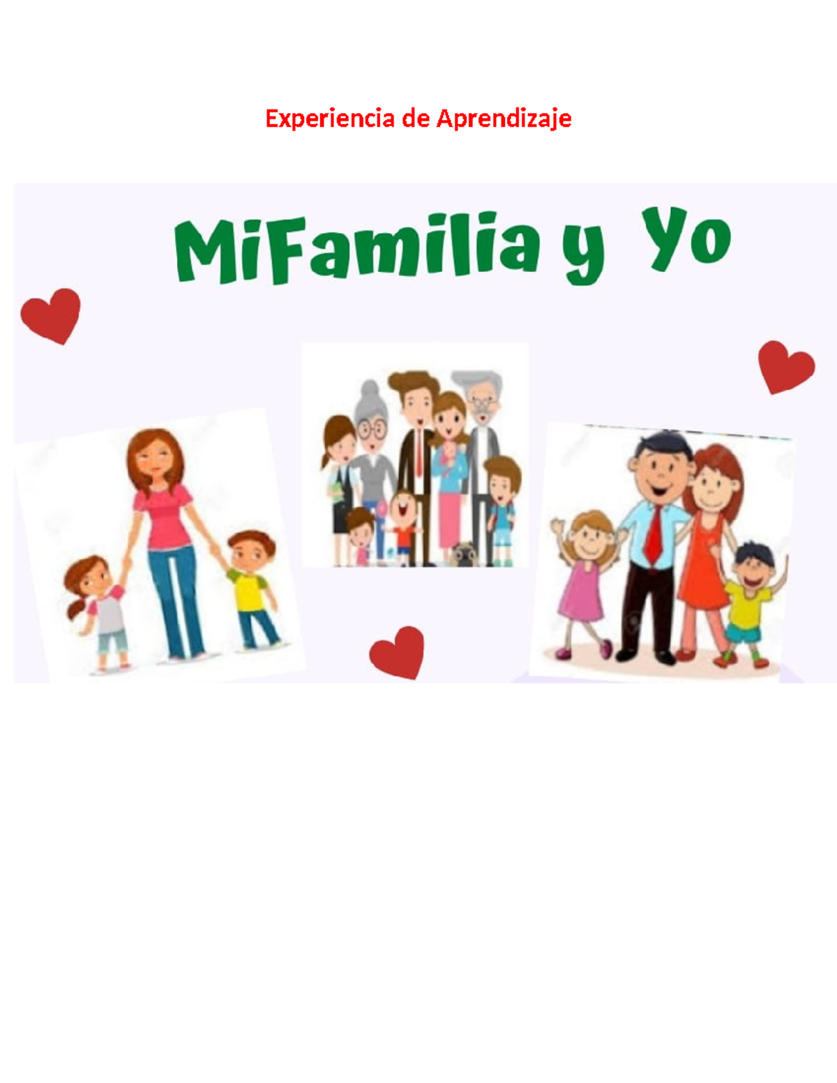 Experiencia de Aprendizaje: Mi Familia y Yo - Actividades 3 AÑOS - Studocu