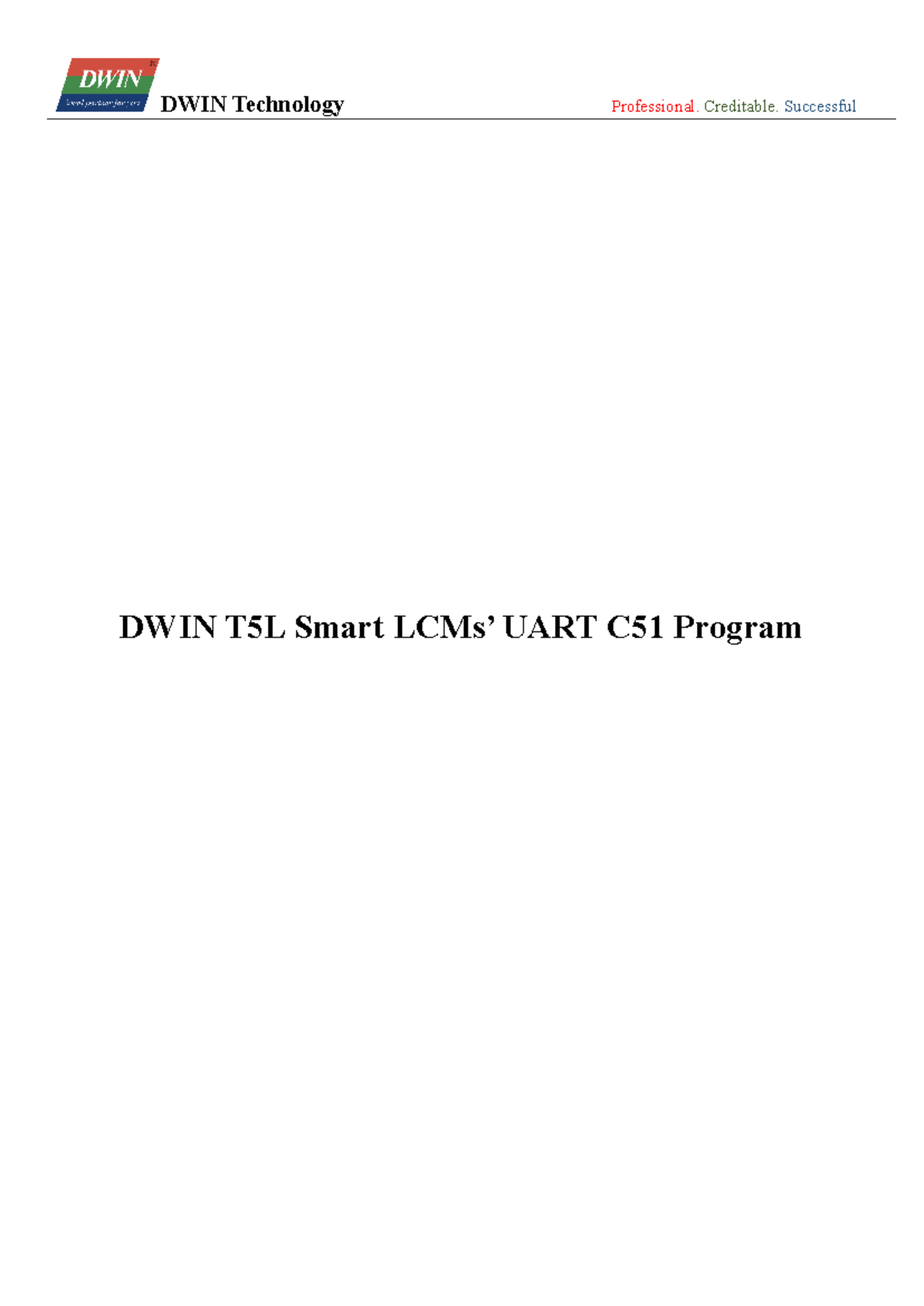 DWIN T5L UART C51 Program Overview & Initialization Guide - Studocu