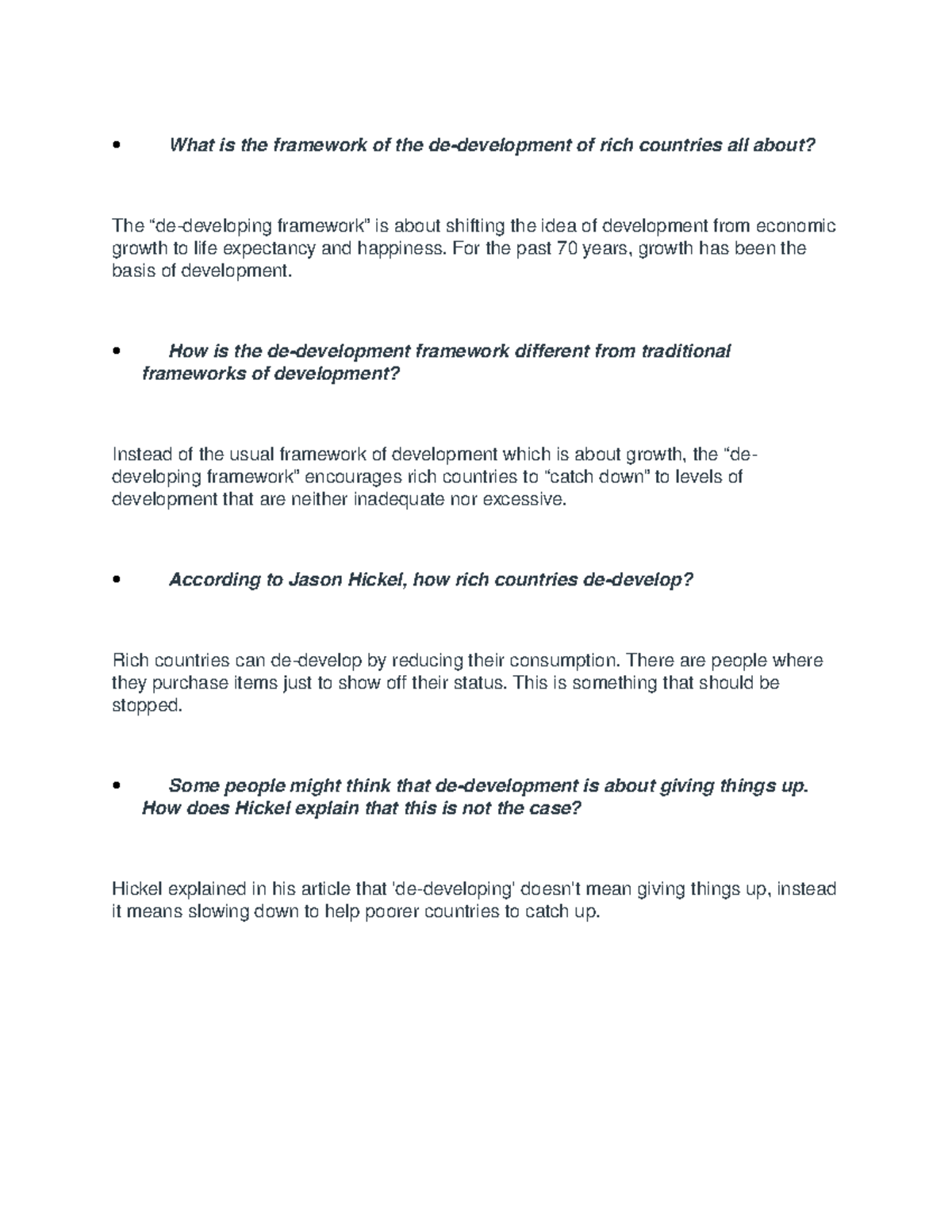 Assignment 3.1 Human Flourishing through Progress and De-Development ...