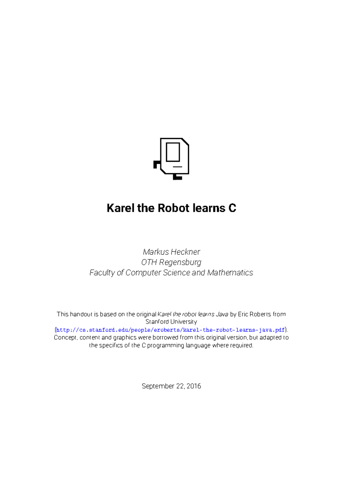 Karel the Robot Reader - C Programming Preparation Notes - Studocu