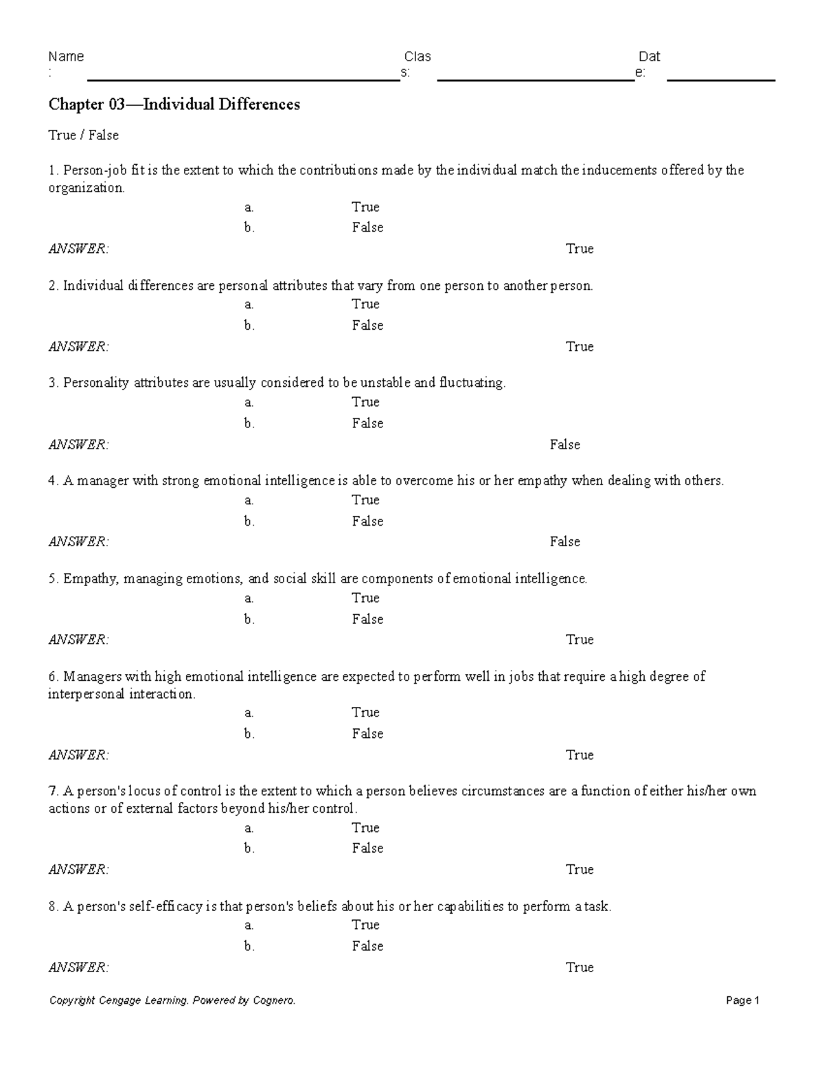 Chapter 03 Individual Differences - : s: e: Chapter 03—Individual ...