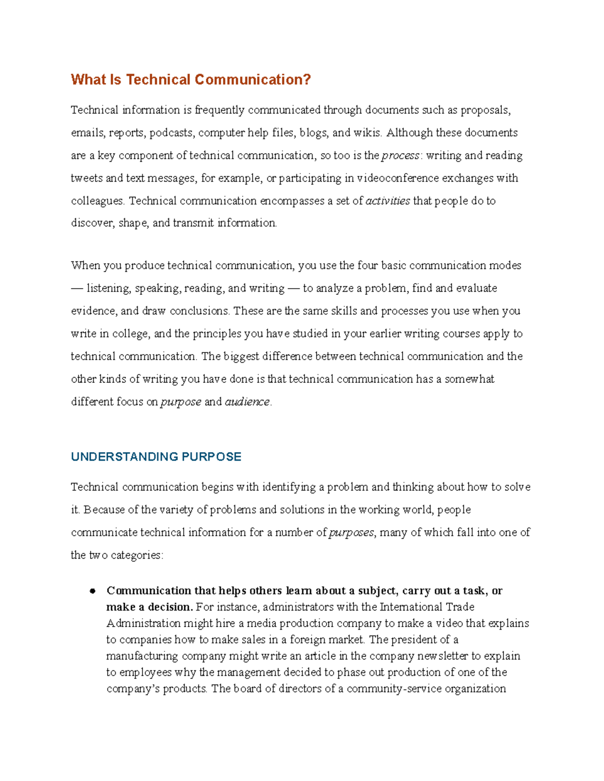 Chapter 1: Introduction to Technical Communication (ENG101) - Studocu